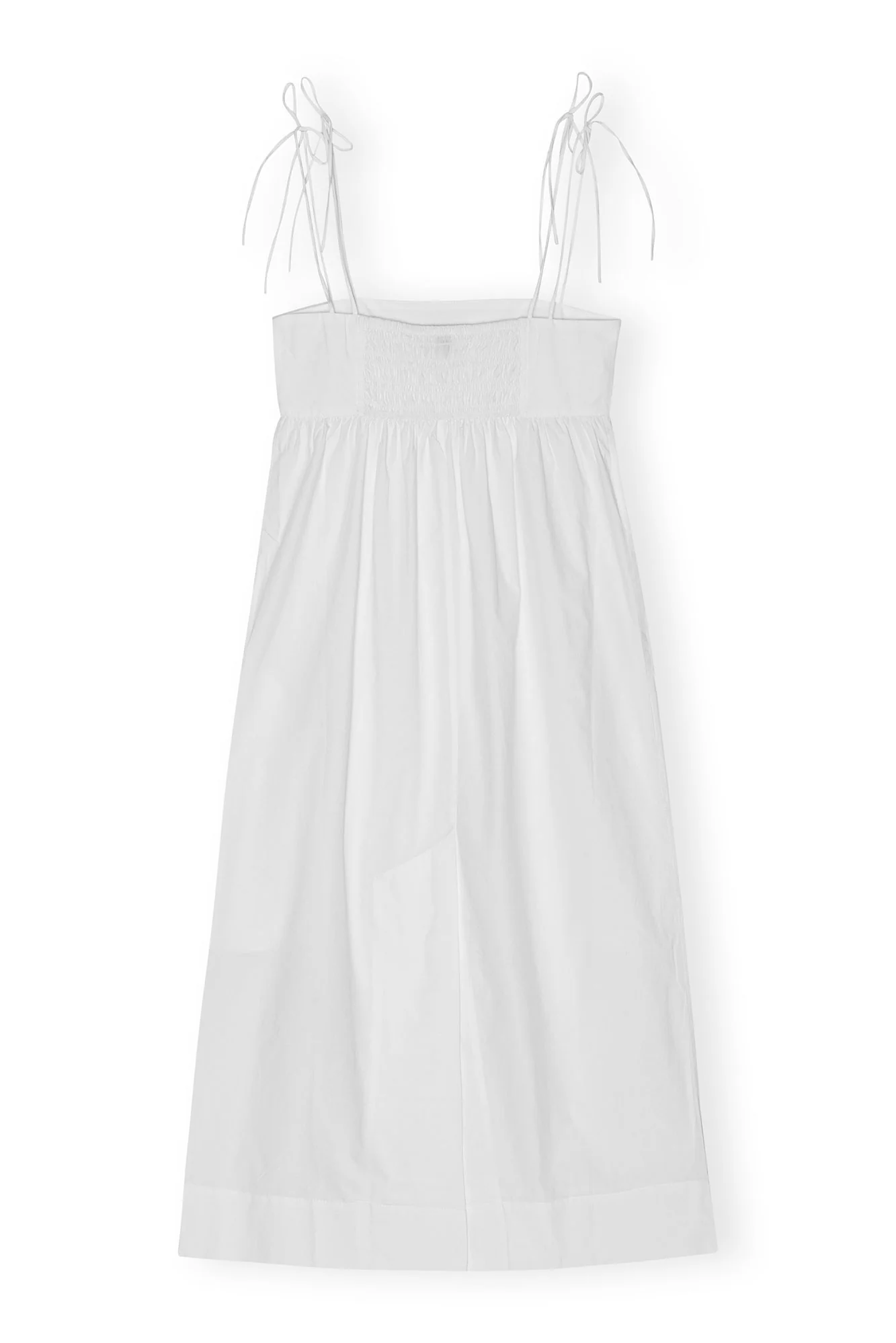 Cotton Poplin String Midi Dress | Bright White - Image 2
