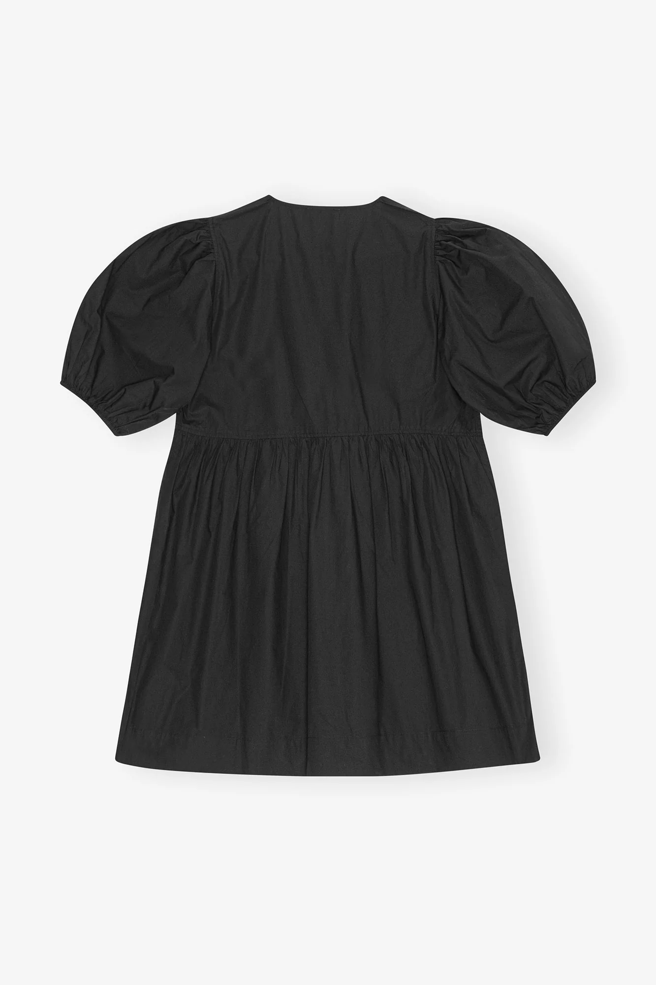 Cotton Poplin Tie String Mini Dress | Black - Image 2