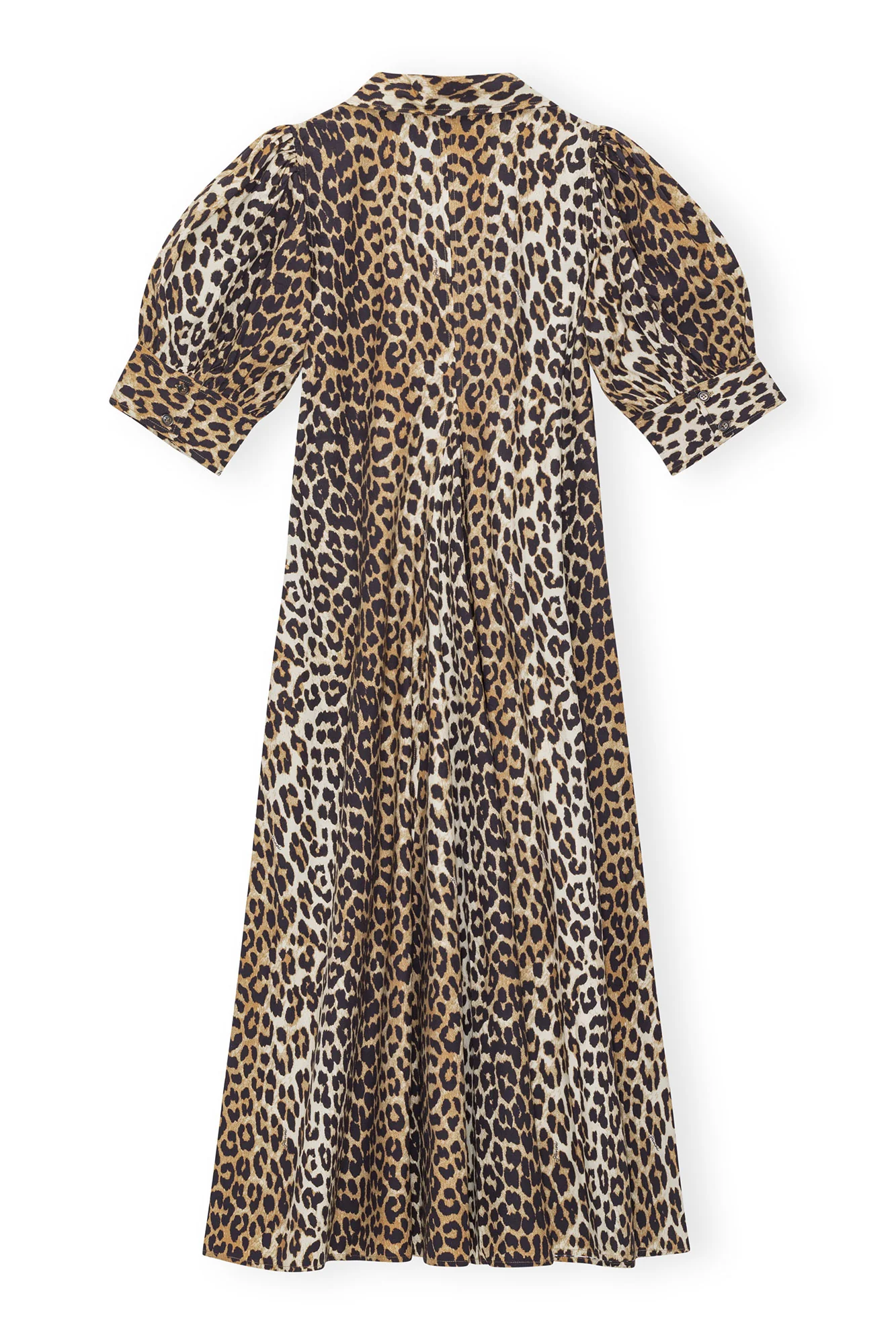 Cotton Poplin V-Neck Maxi Dress | Leopard - Image 3