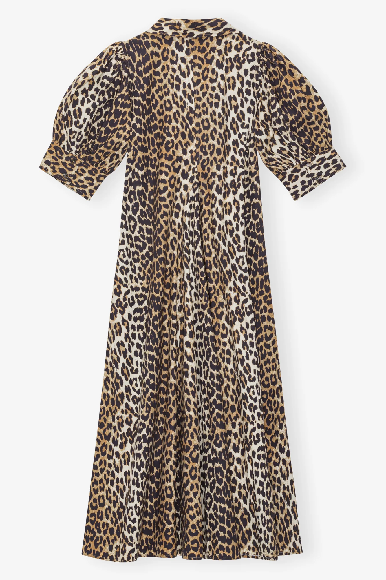 Cotton Poplin V-Neck Maxi Dress | Leopard - Image 4