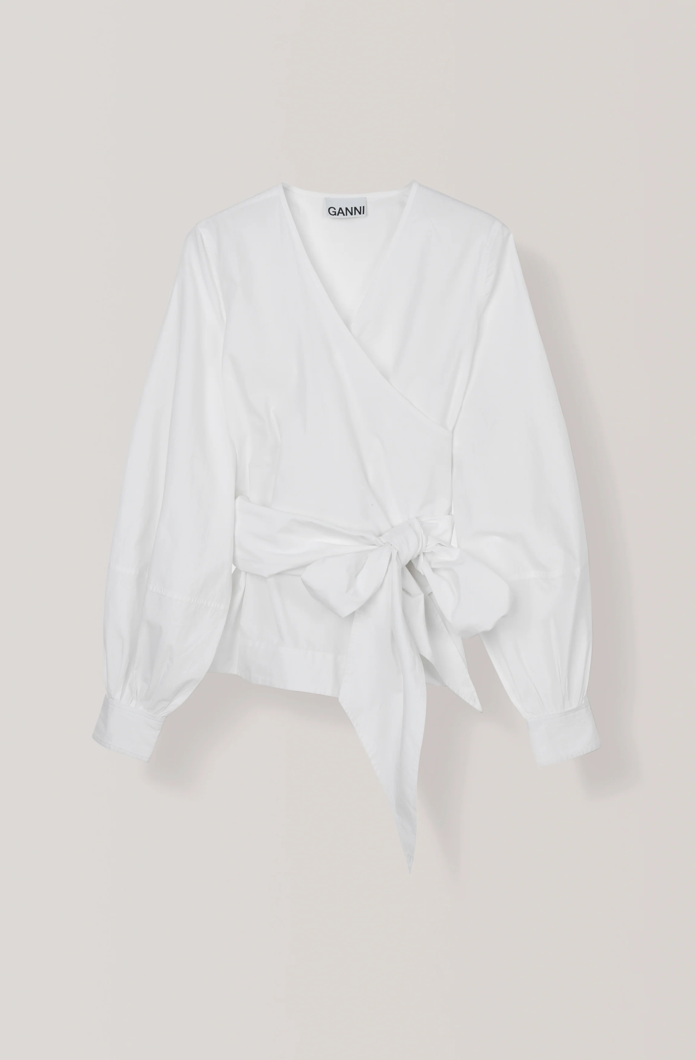 Cotton Poplin Wrap Shirt | Bright White