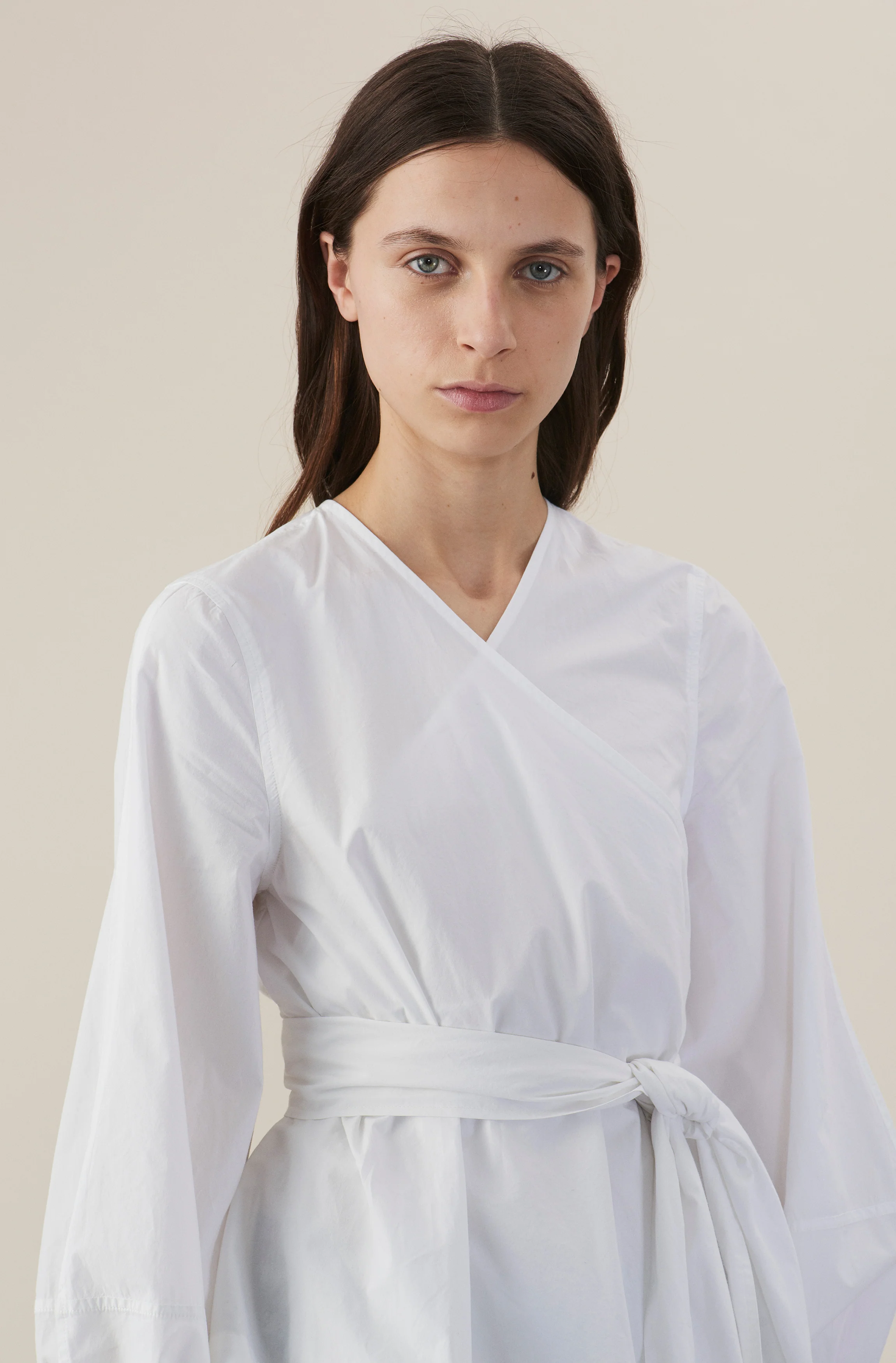 Cotton Poplin Wrap Shirt | Bright White - Image 5