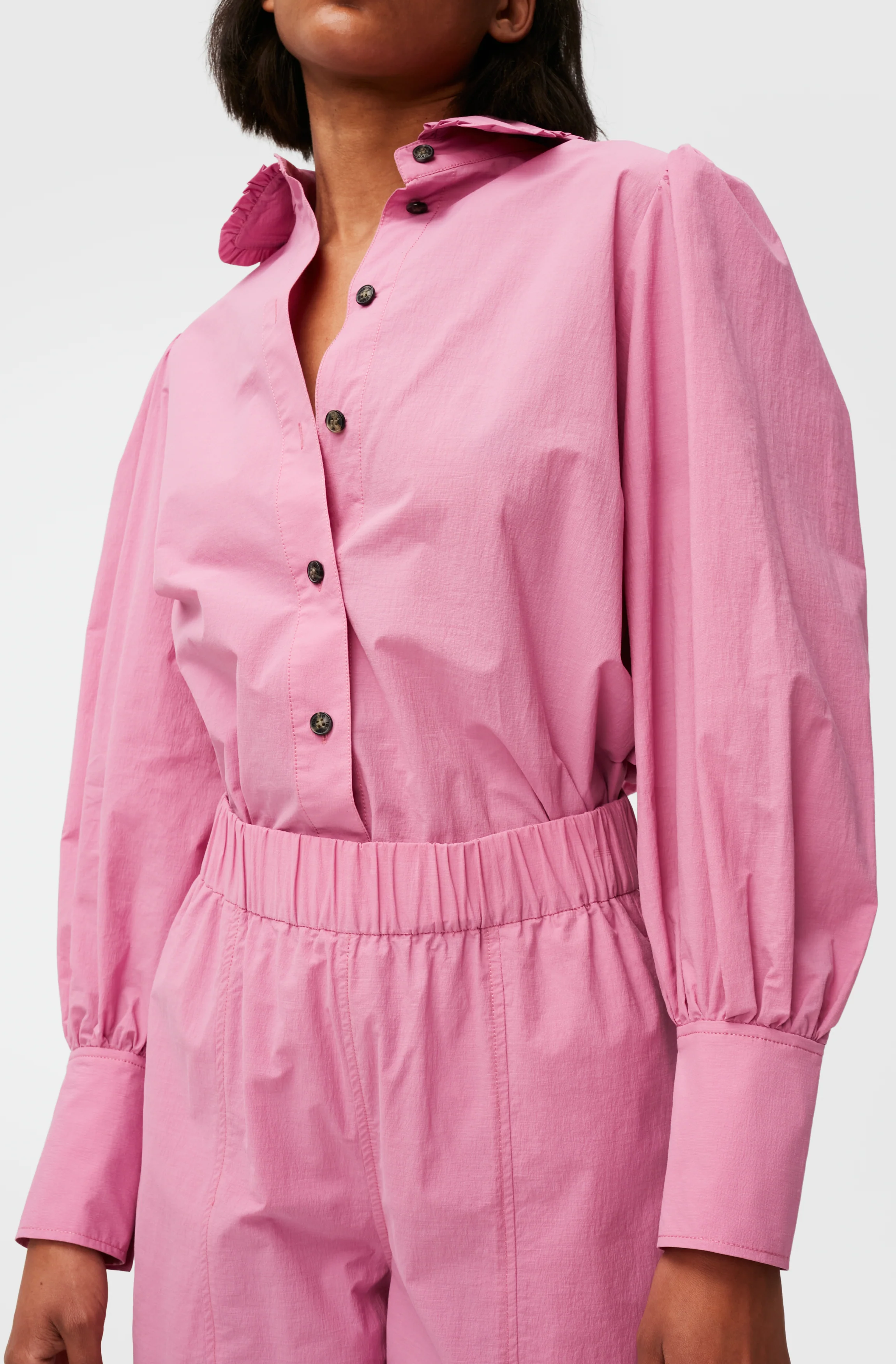 Cotton Puff Sleeve Shirt | Cyclamen - Image 10