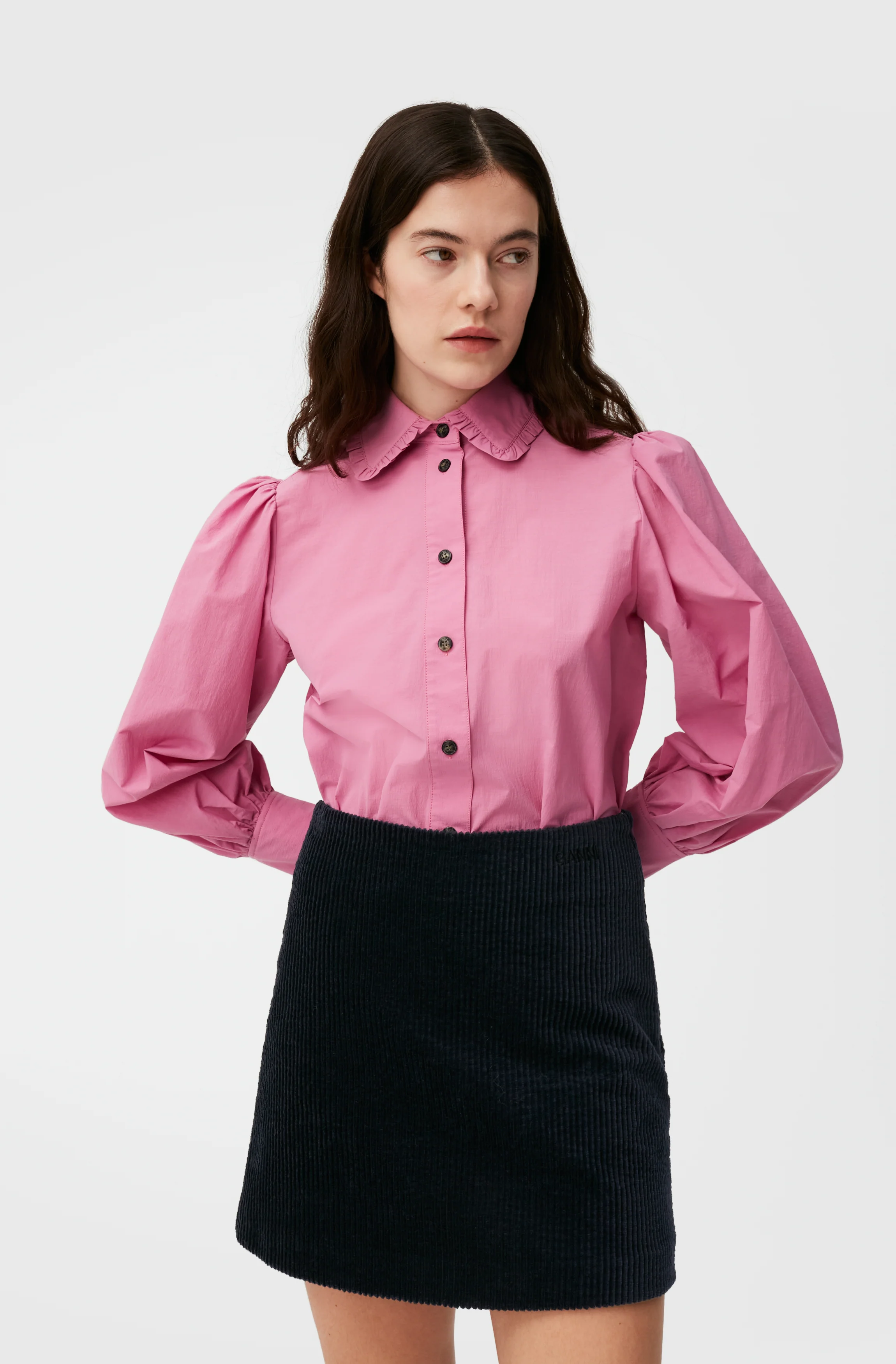 Cotton Puff Sleeve Shirt | Cyclamen - Image 3