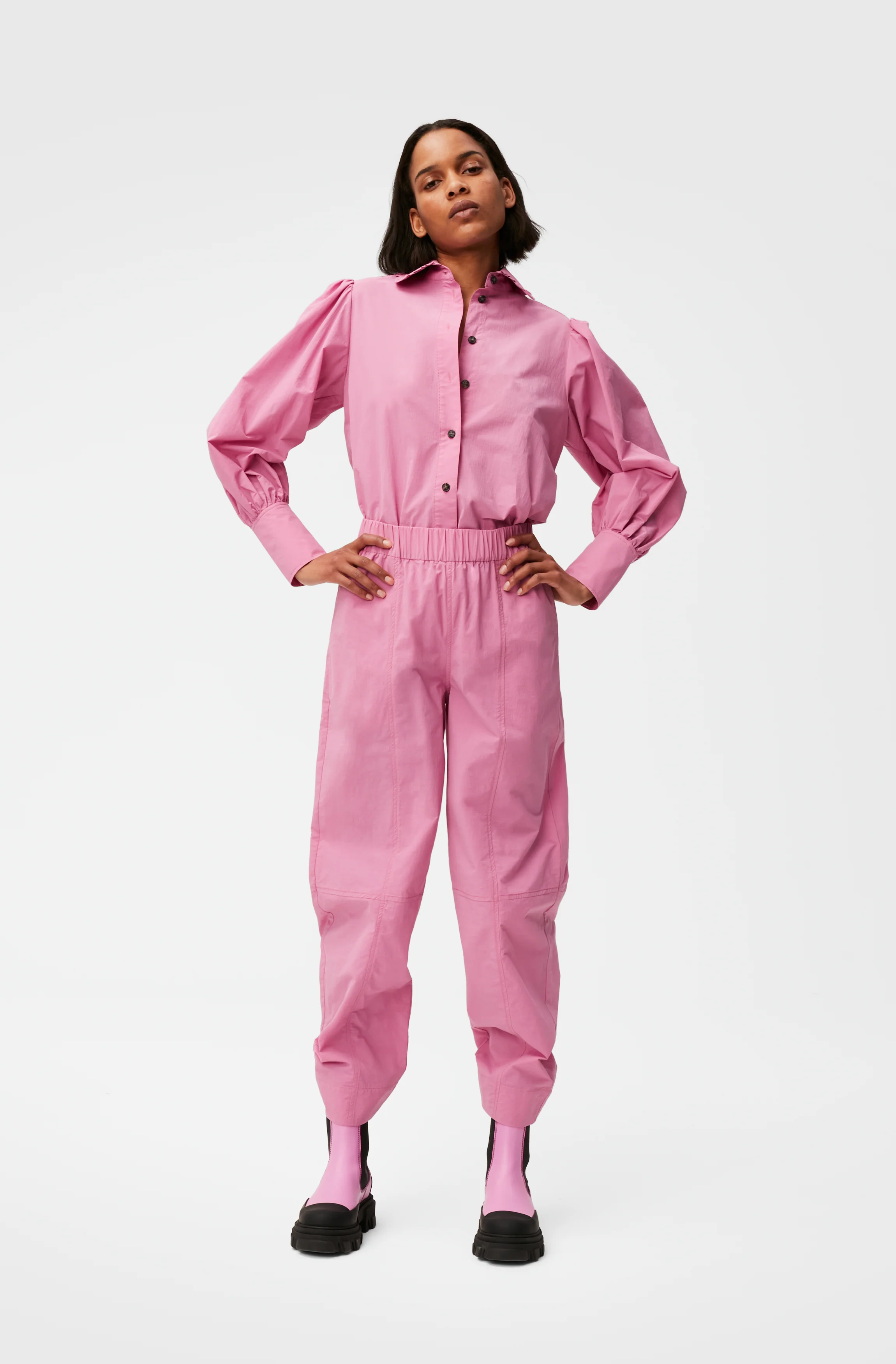 Cotton Puff Sleeve Shirt | Cyclamen - Image 7