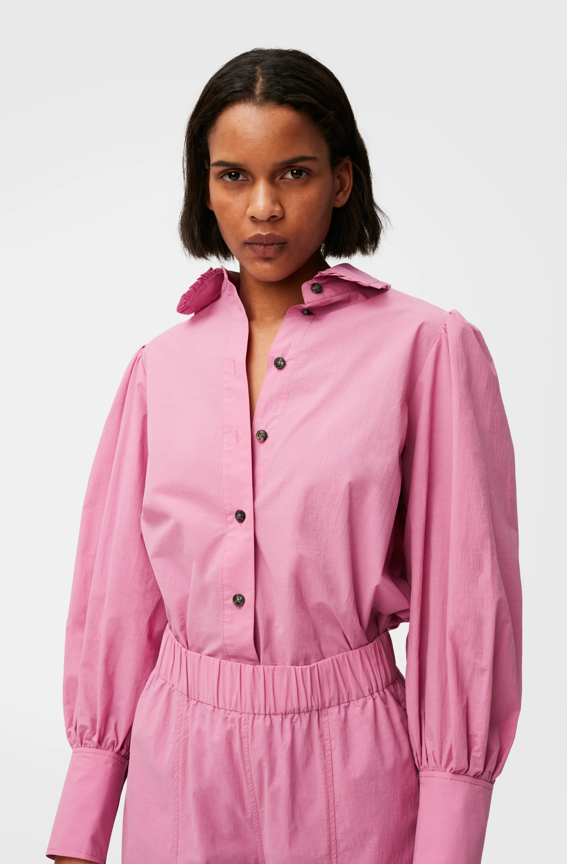 Cotton Puff Sleeve Shirt | Cyclamen - Image 9