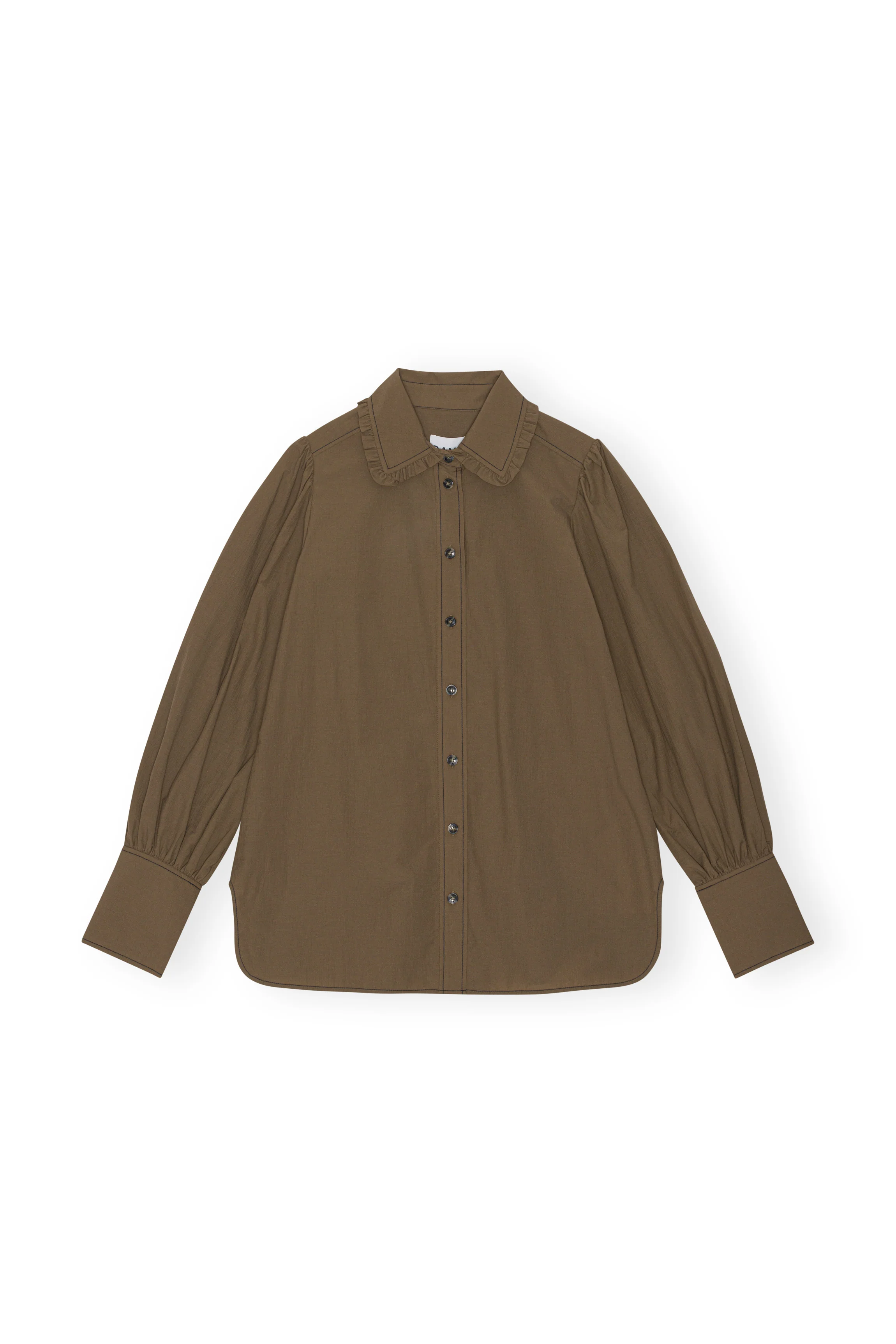 Cotton Puff Sleeve Shirt | Teak