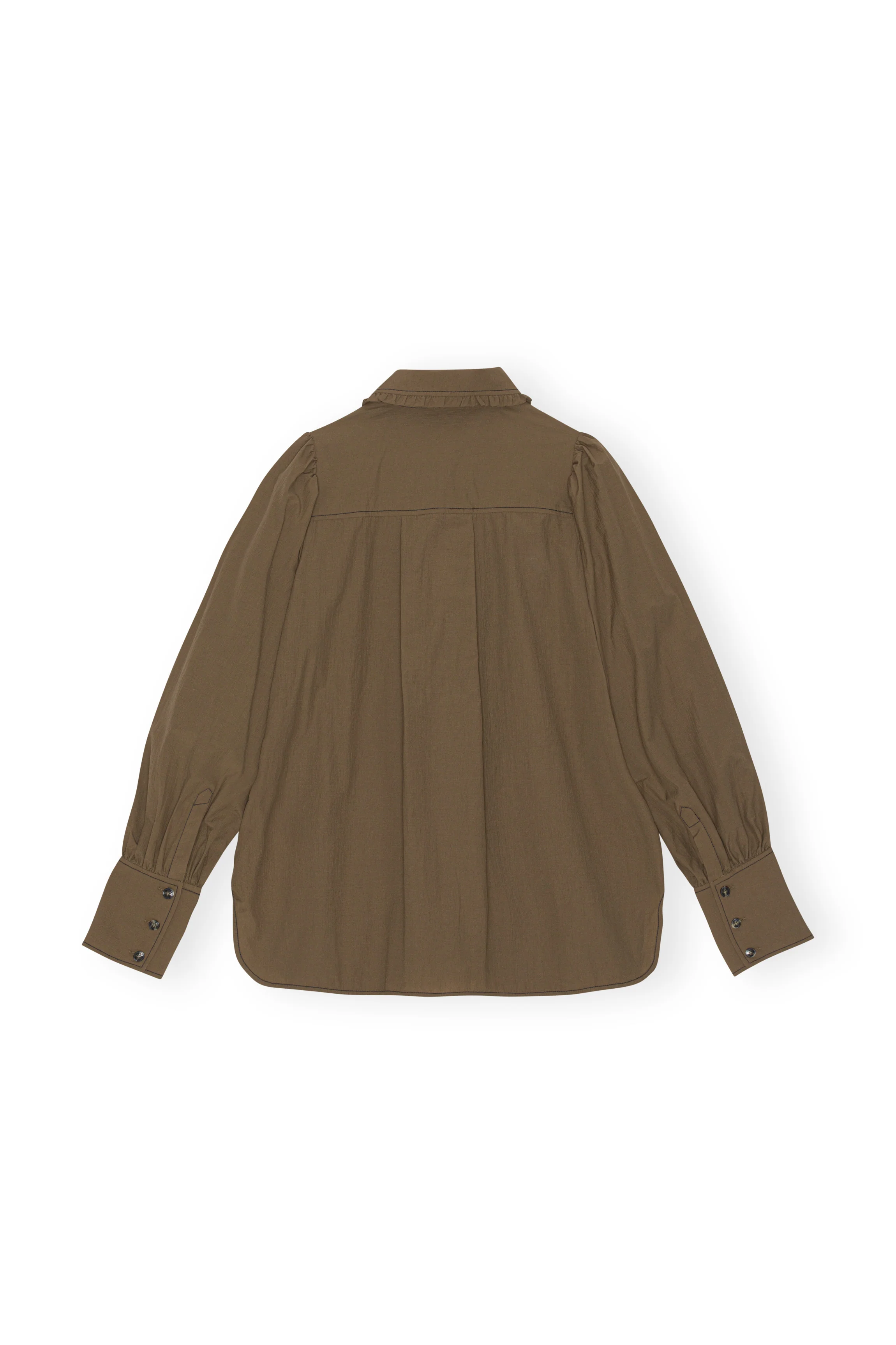 Cotton Puff Sleeve Shirt | Teak - Image 2