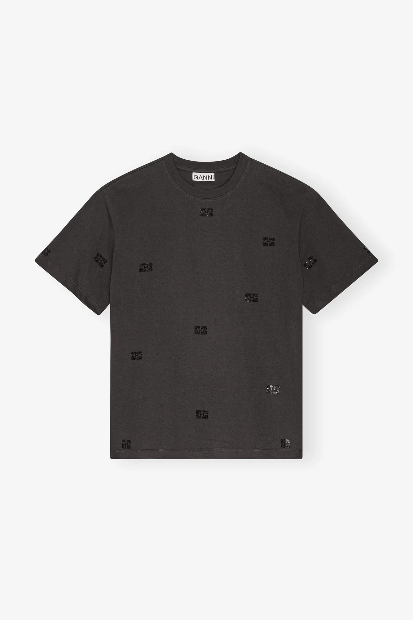 Cotton Rhinestone T-Shirt | Phantom