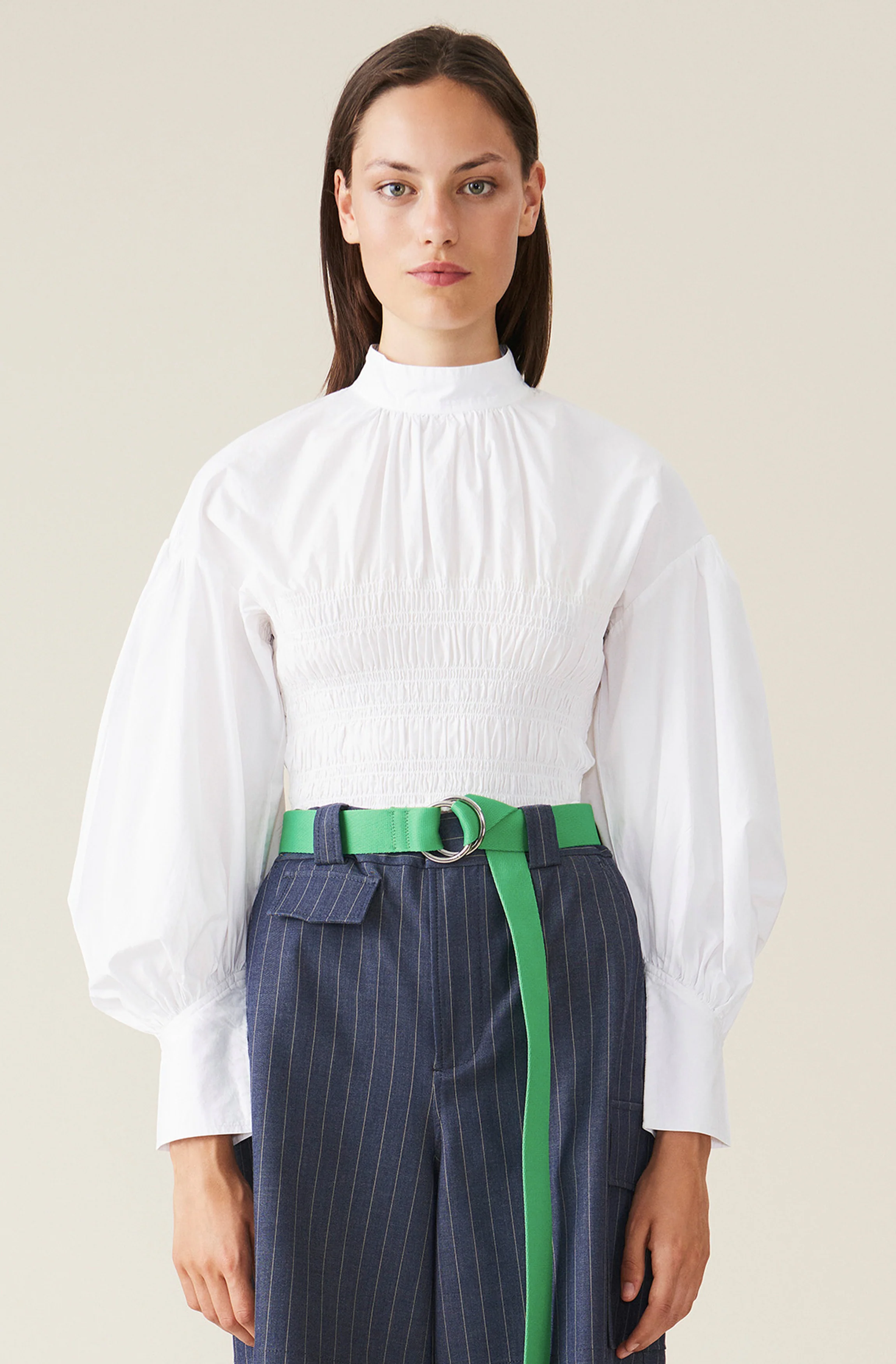 Cotton Smock Blouse | Bright White - Image 2