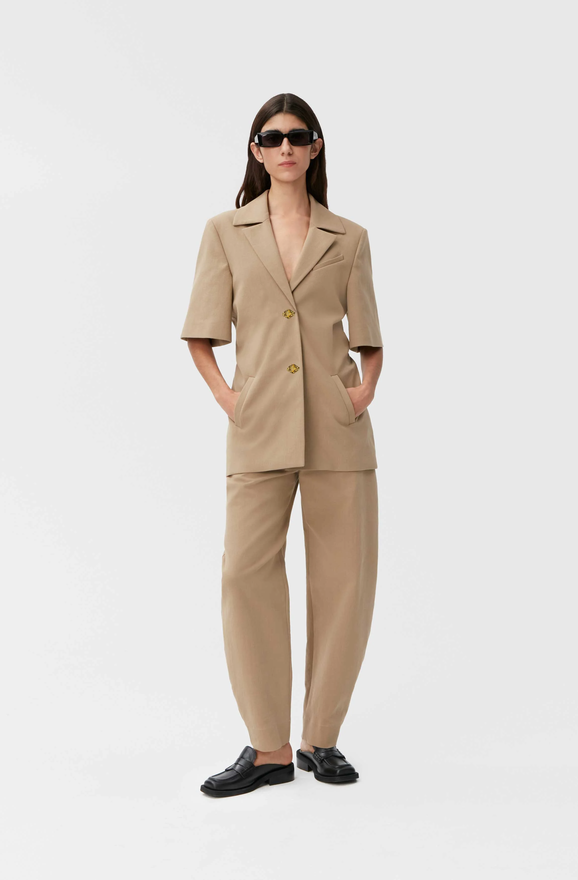 Cotton Suit Trousers | Petrified Oak - Image 3