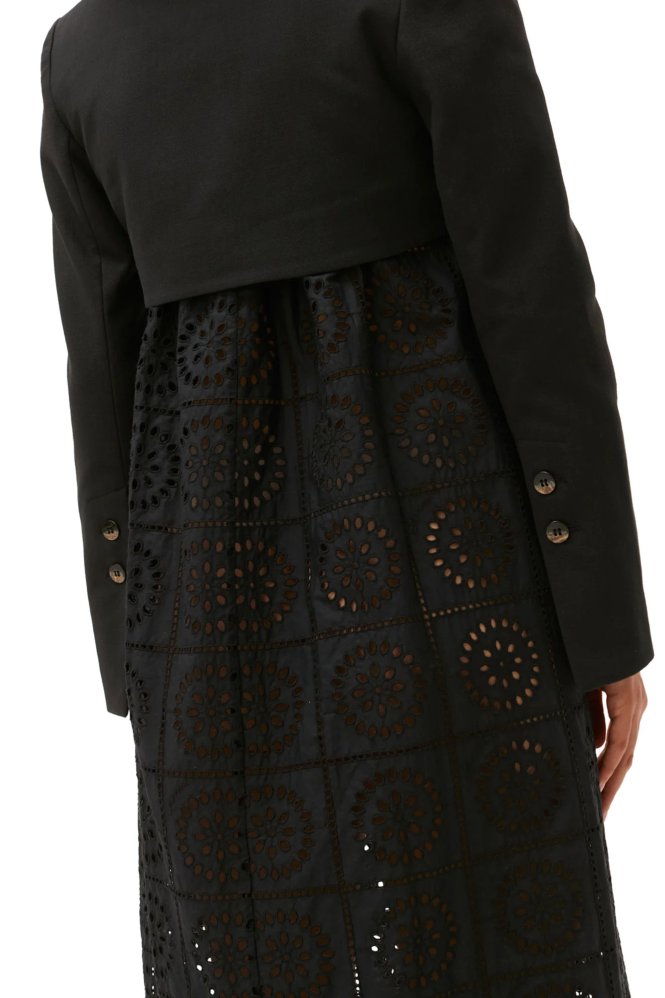 Cotton Suiting Cropped Blazer | Black - Image 6