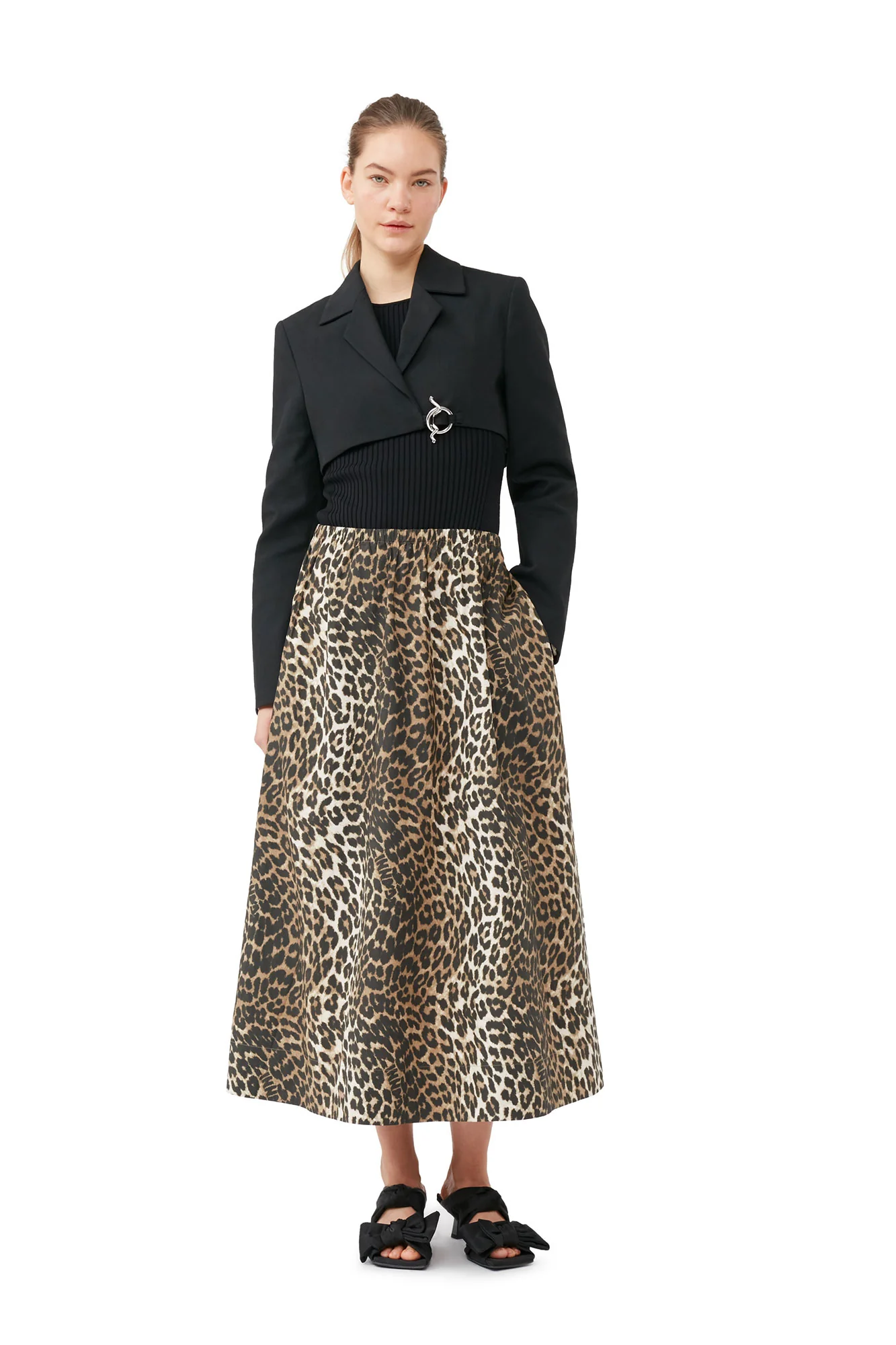 Cotton Suiting Cropped Blazer | Black - Image 7