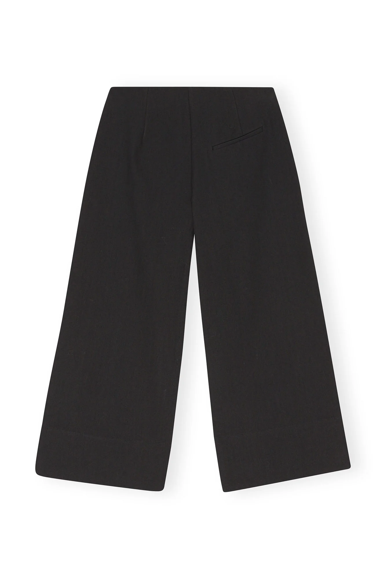 Cotton Suiting Cropped Wide Trousers | Black - Image 2