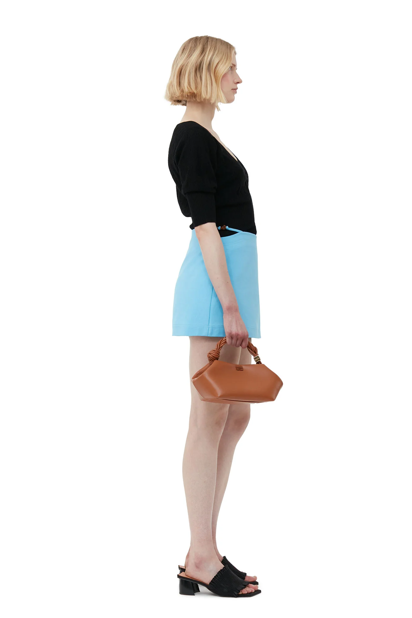 Cotton Suiting Mini Skirt | Ethereal Blue - Image 5