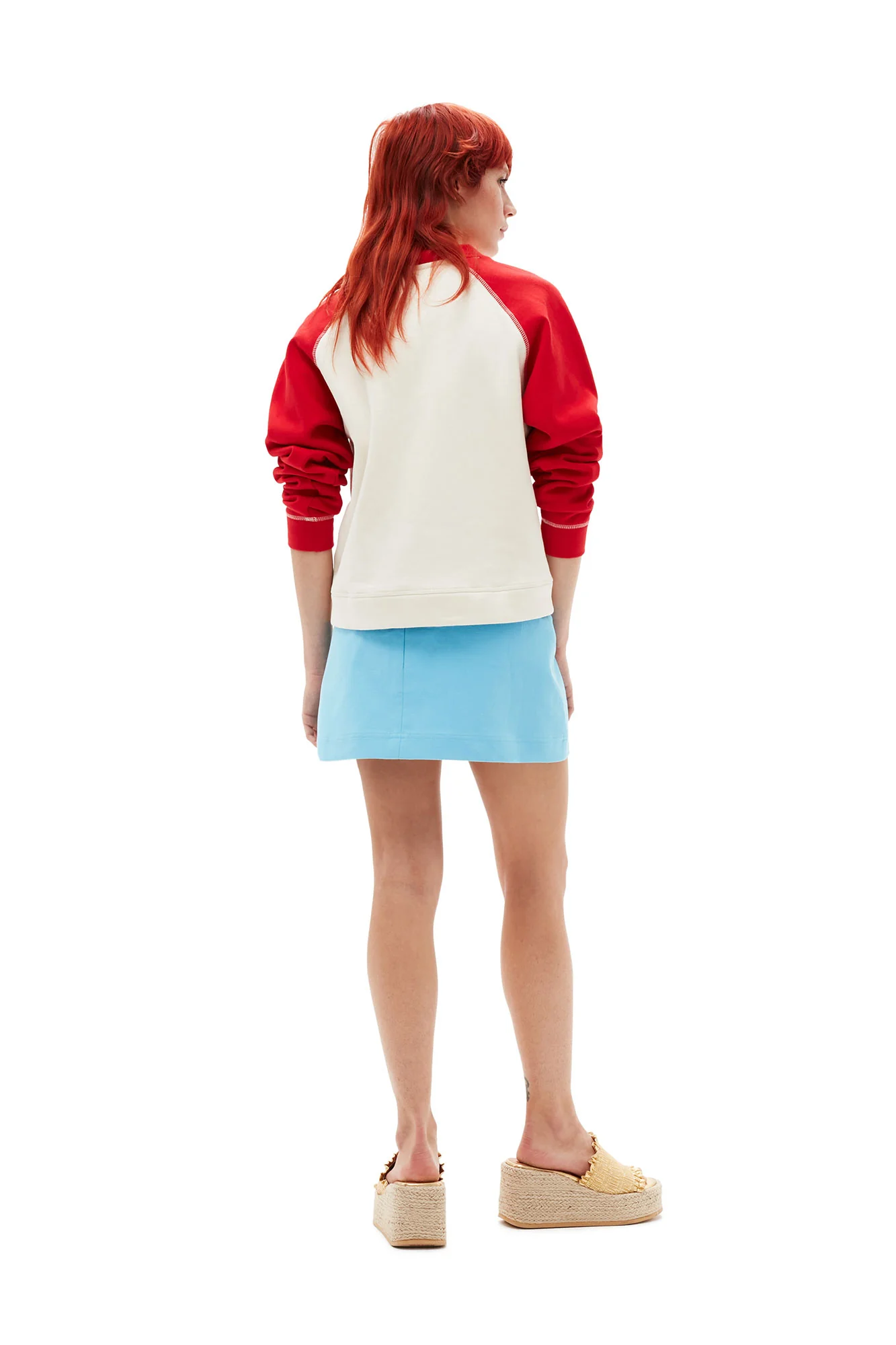 Cotton Suiting Mini Skirt | Ethereal Blue - Image 8