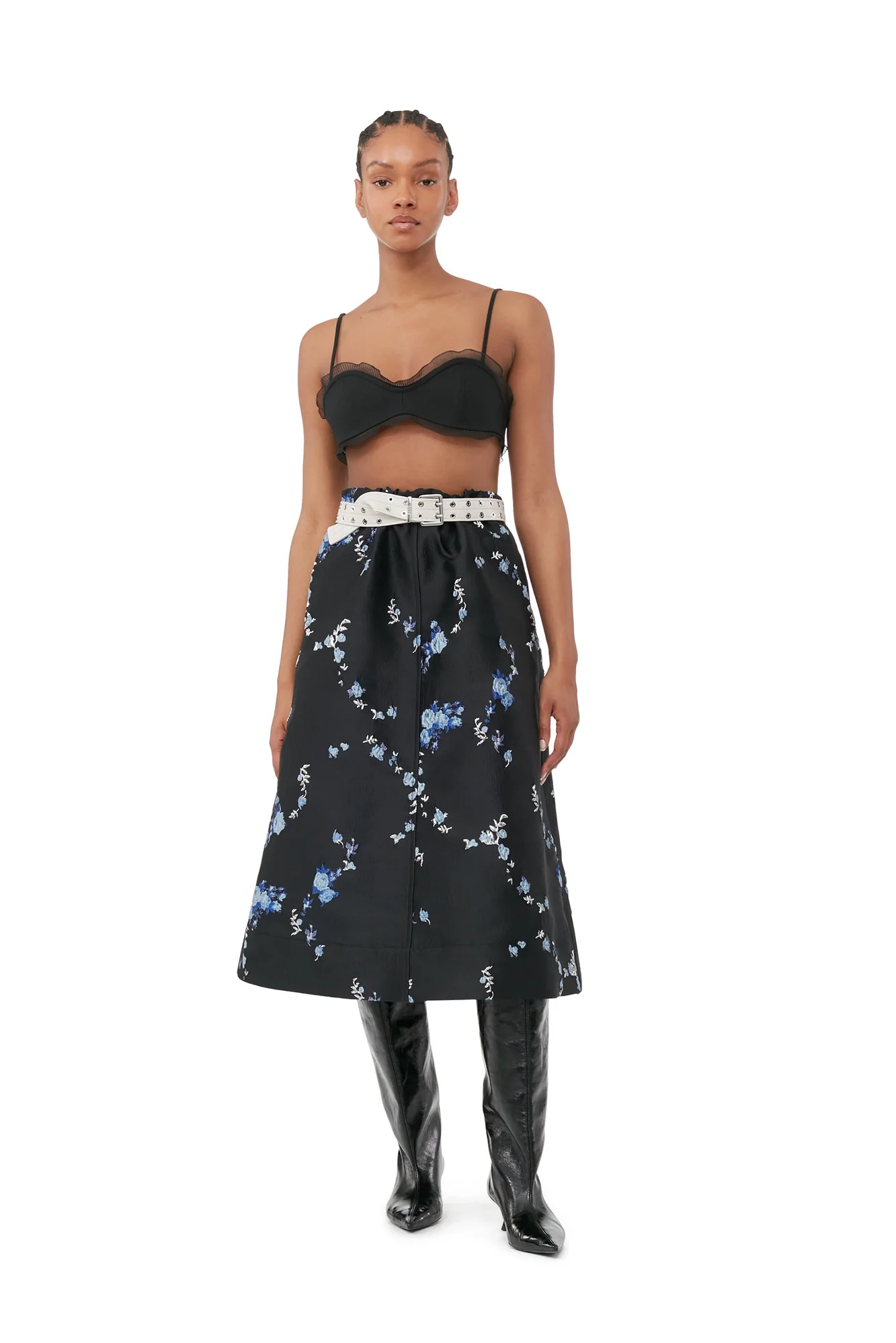 Cotton Suiting Strap Top | Black - Image 5