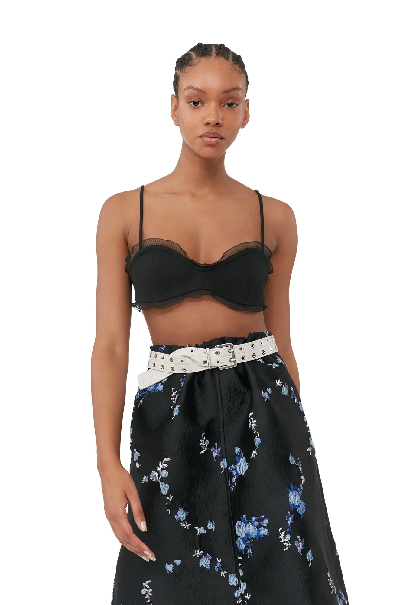 Cotton Suiting Strap Top | Black - Image 8
