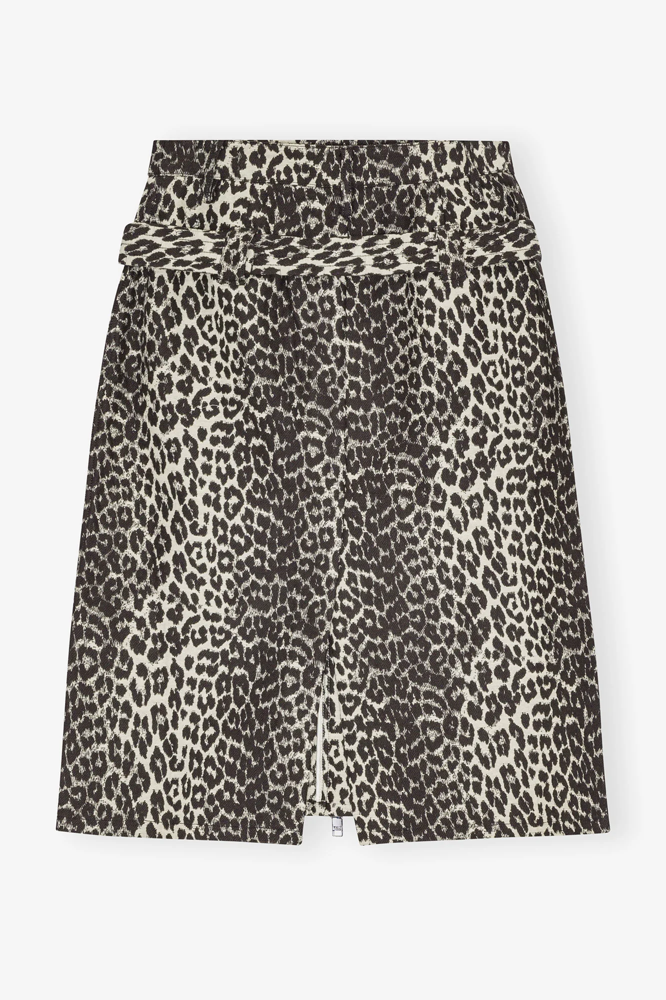 Cotton Tweed Midi Skirt | Leopard - Image 2
