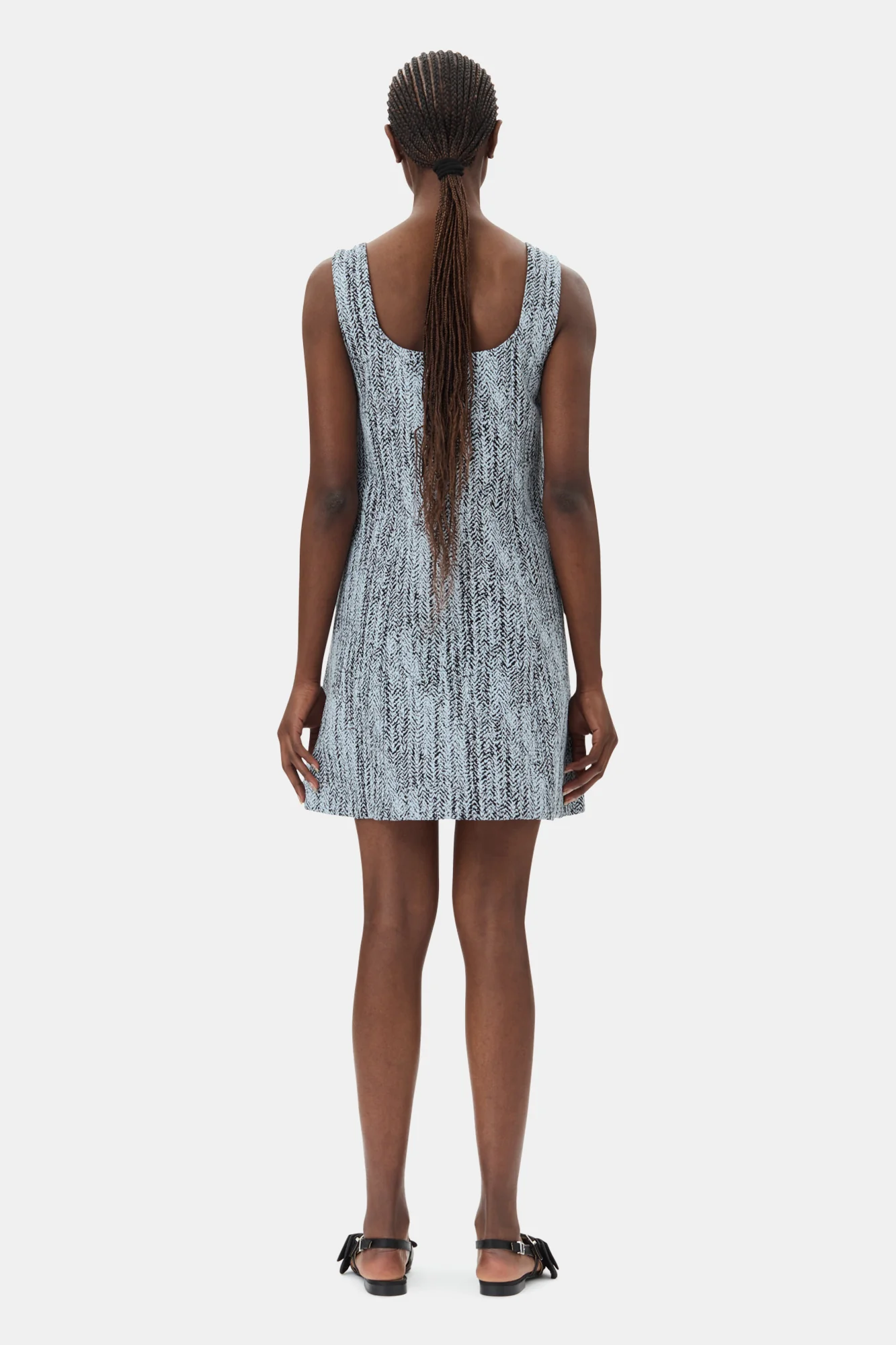 Cotton Tweed Mini Dress | Celestial Blue - Image 6