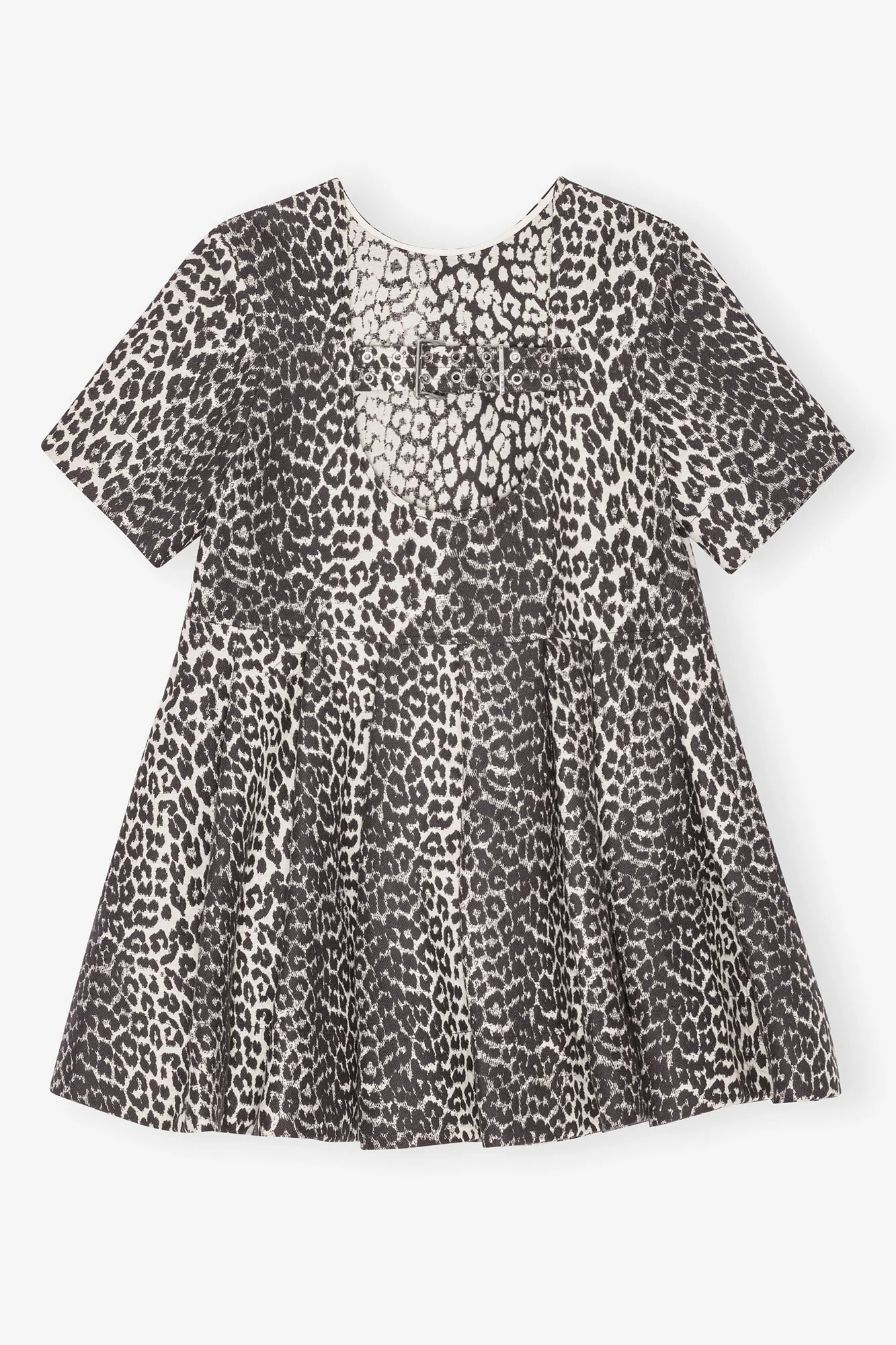 Cotton Tweed Mini Dress | Leopard - Image 2