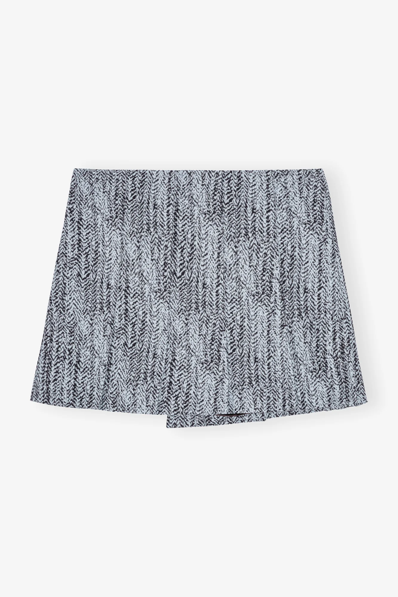 Cotton Tweed Wrap Mini Skirt | Celestial Blue - Image 2