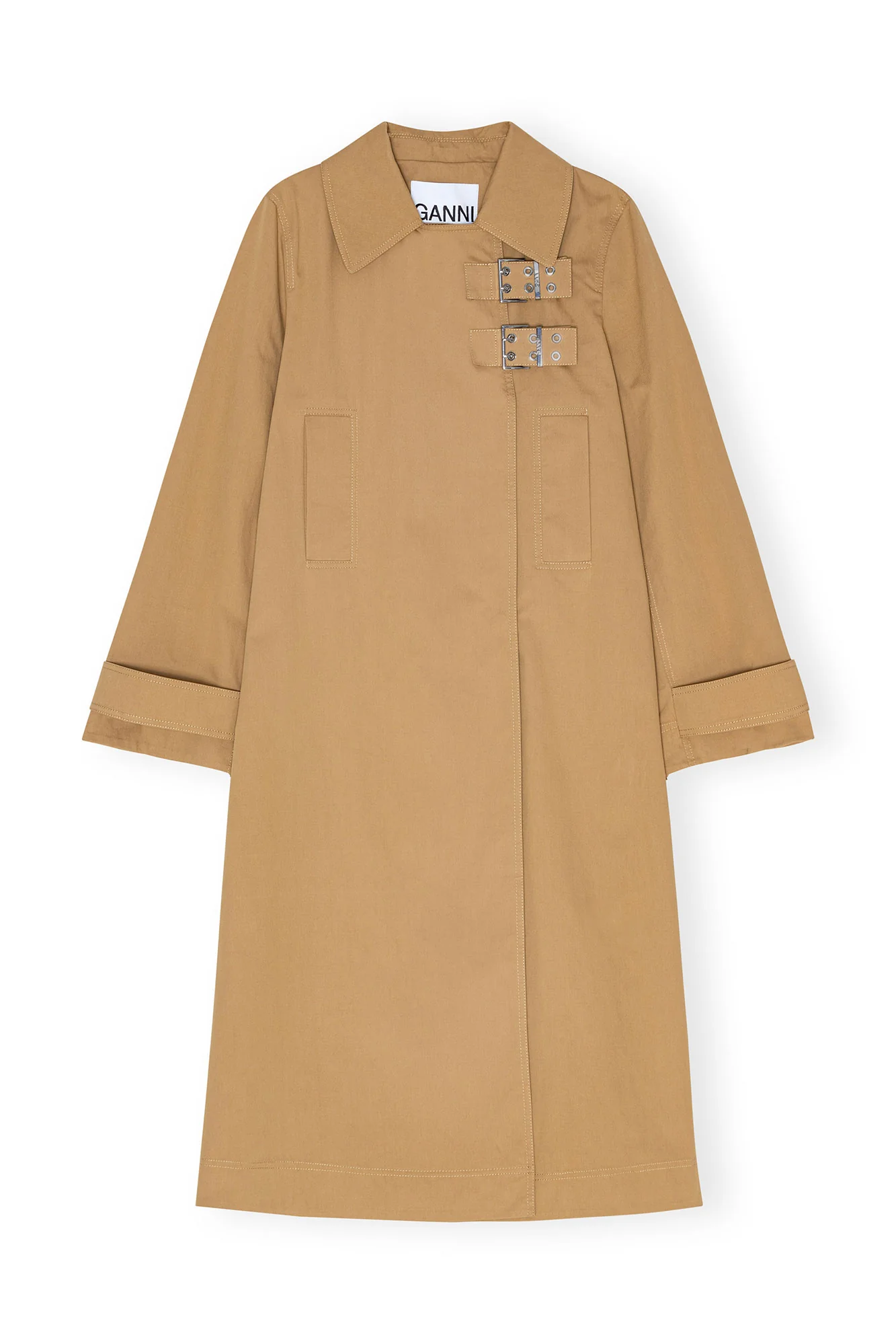 Cotton Twill Buckle Coat | Tiger's Eye
