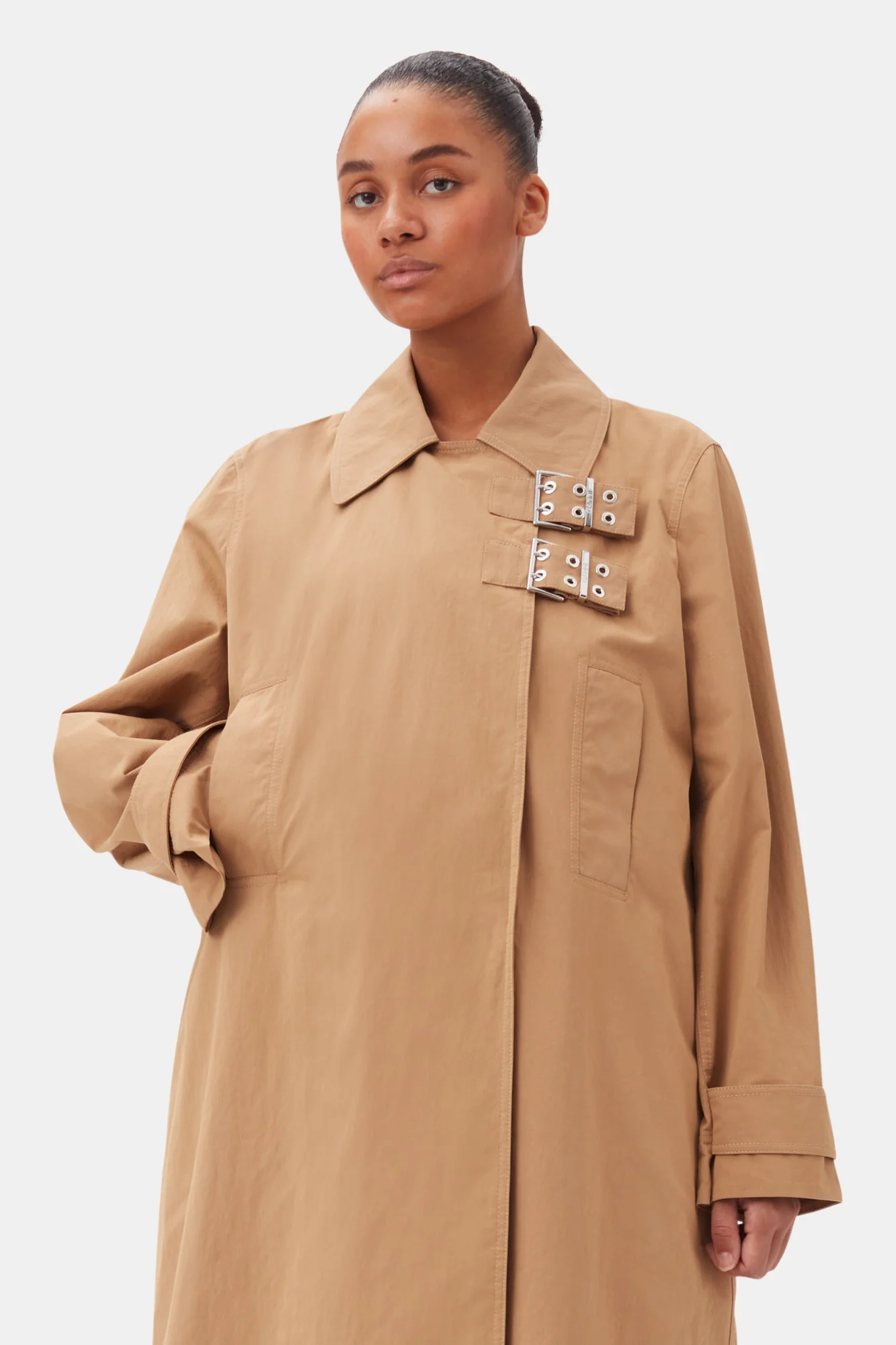 Cotton Twill Buckle Coat | Tiger's Eye - Image 8