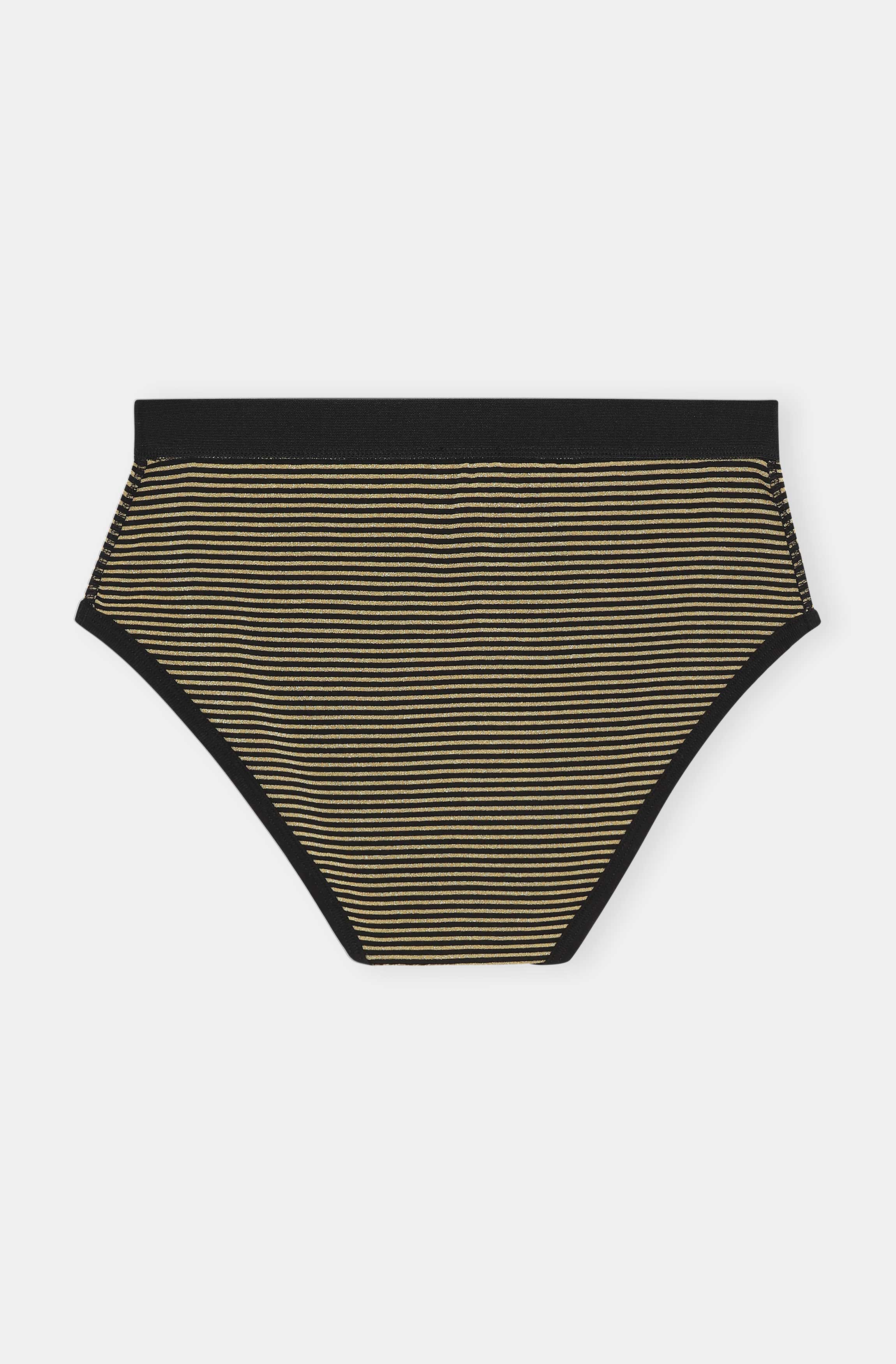 Cotton Underwear Briefs | Black Stripes - Image 2