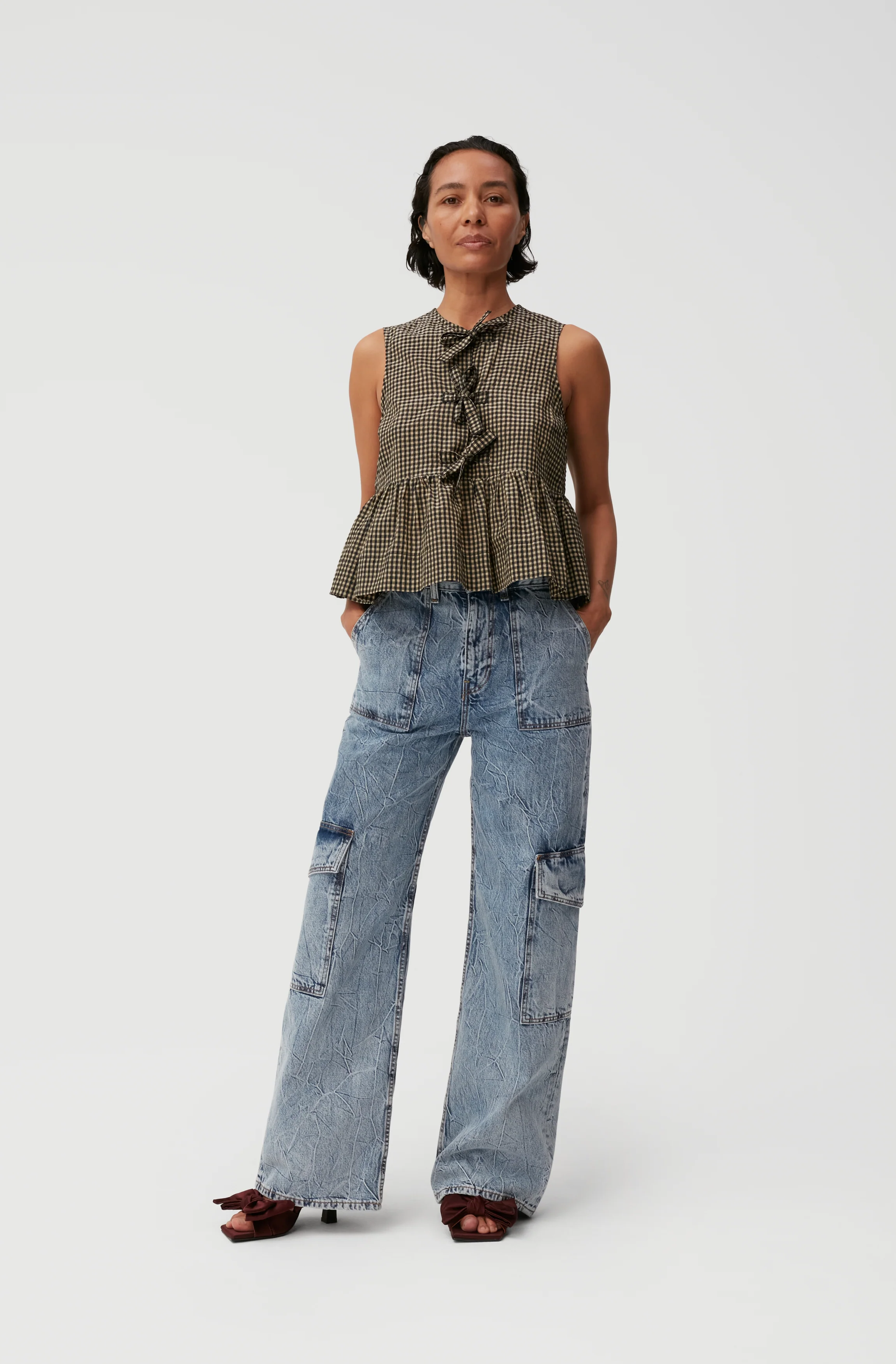 Crinkle Angi Jeans | Mid Blue Stone - Image 3