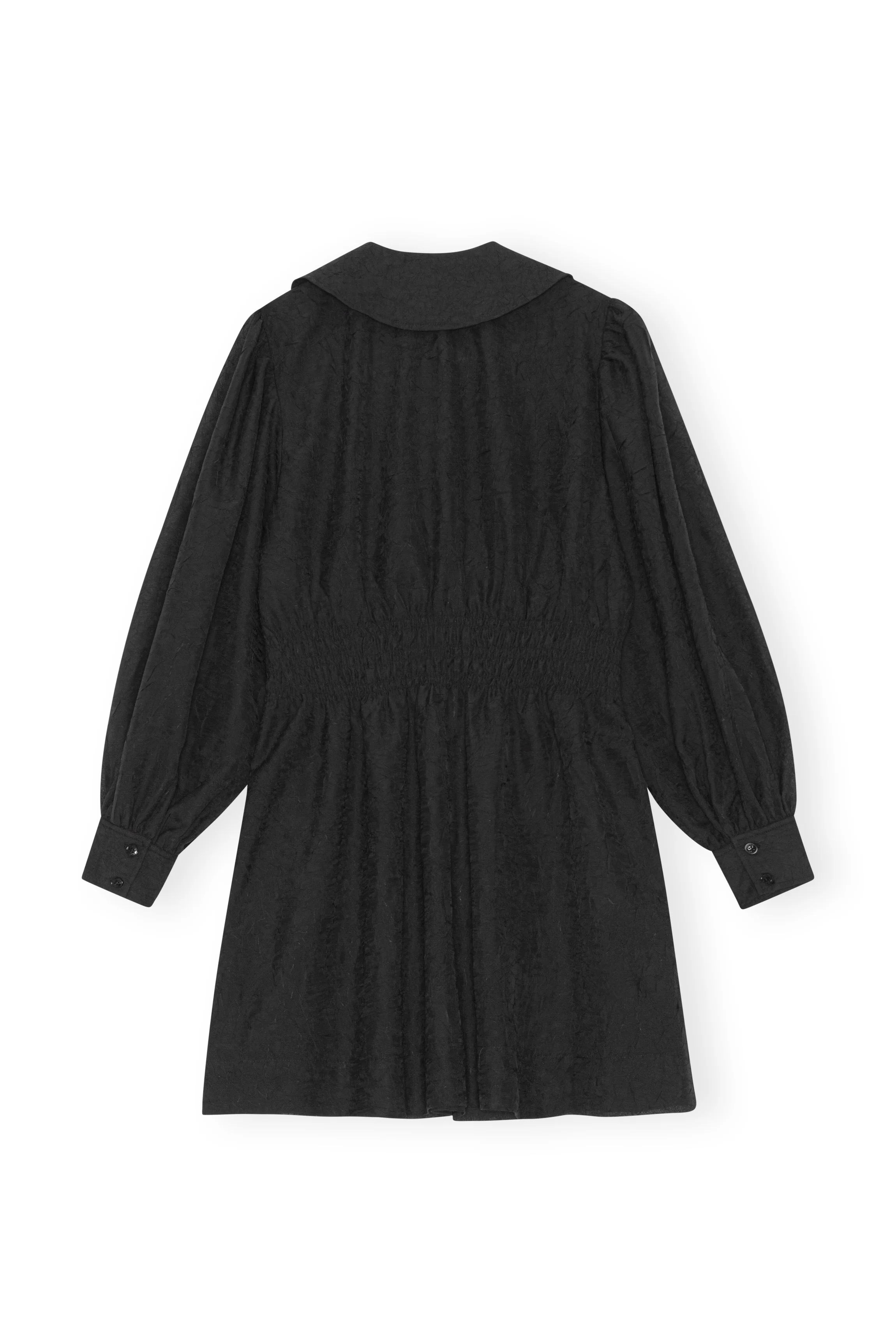 Crinkled Georgette Mini Dress | Black - Image 2