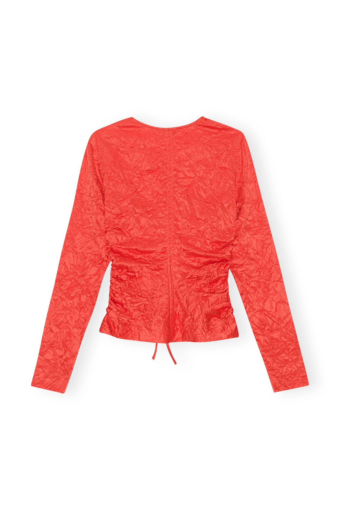 Crinkled Satin V-Neck Shirt | Grenadine - Image 2
