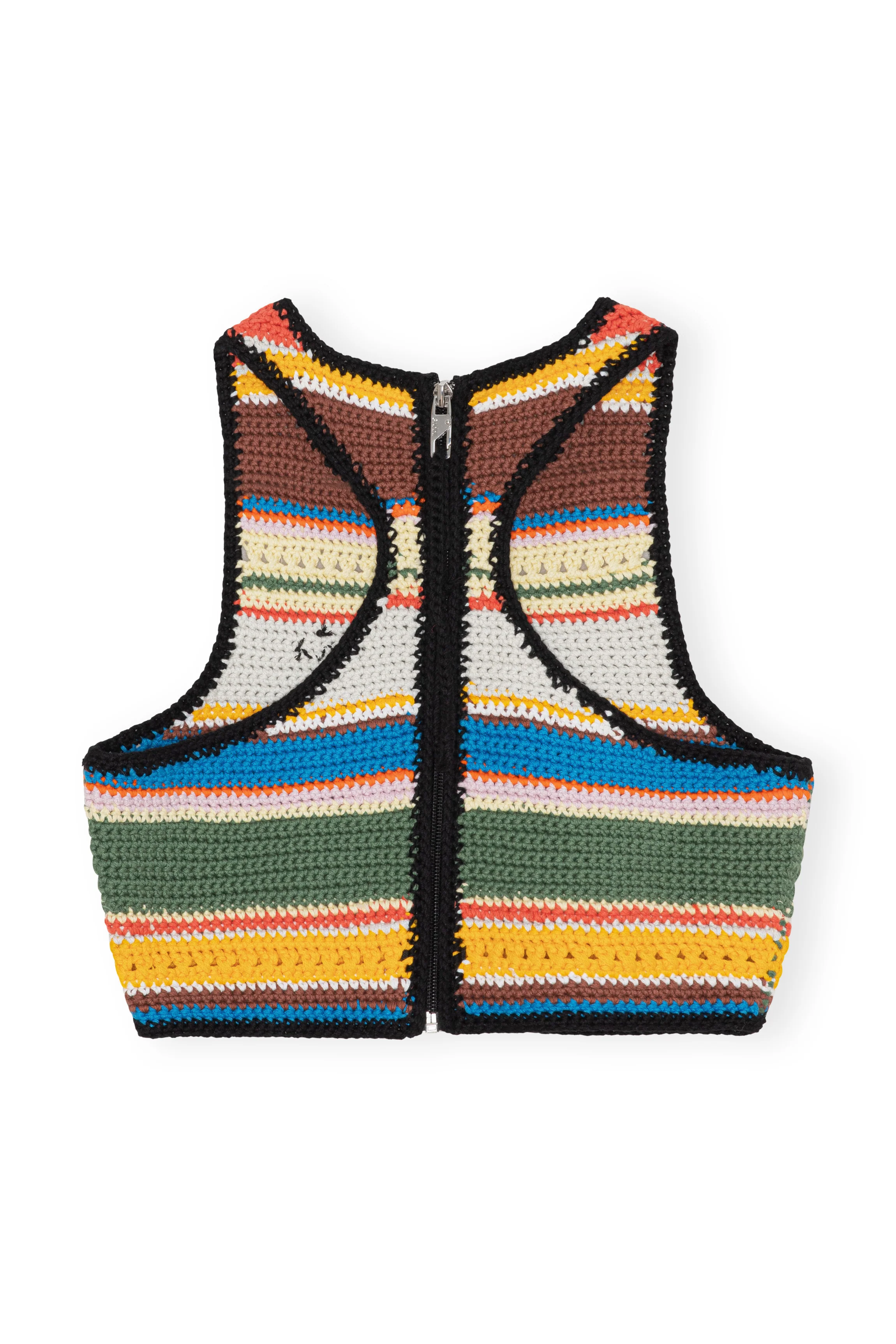 Crochet High-Neck Bikini Top | Beach Stripe Multi - Image 2