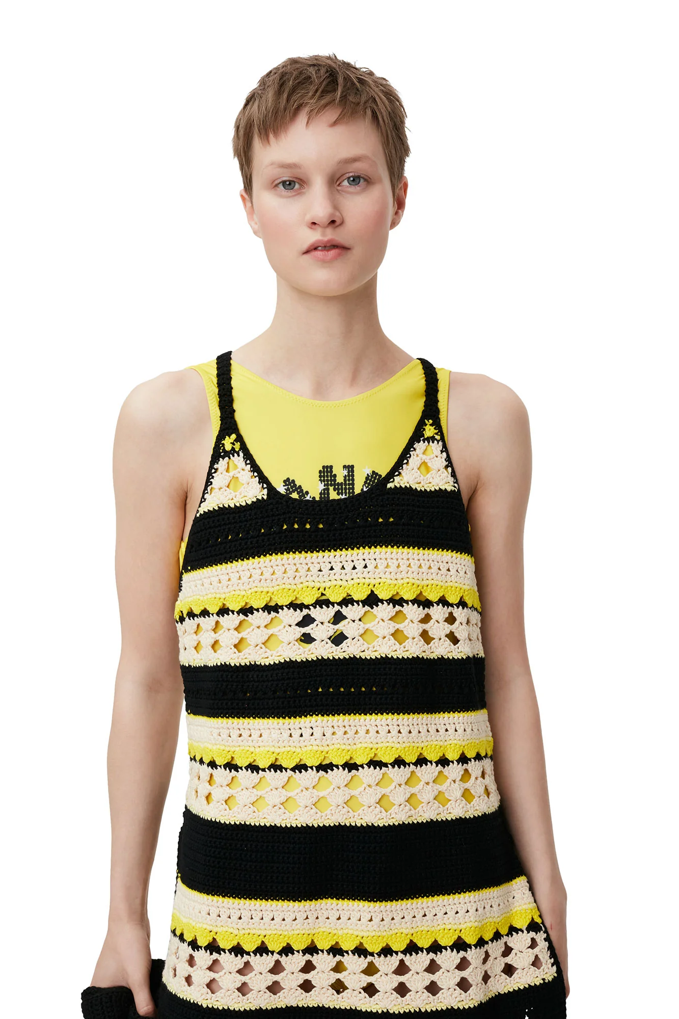 Crochet Slip Dress | Golden Kiwi - Image 5