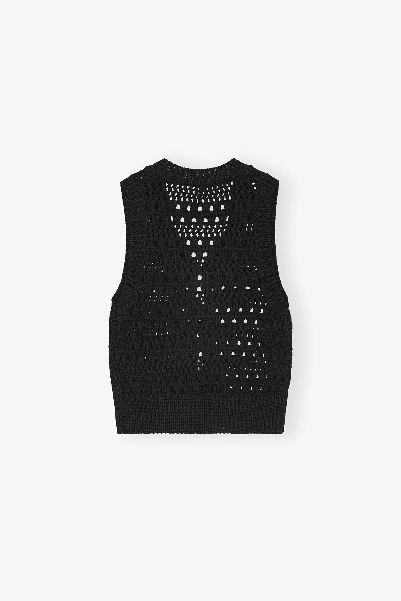 Crochet Tie String Vest | Black - Image 2