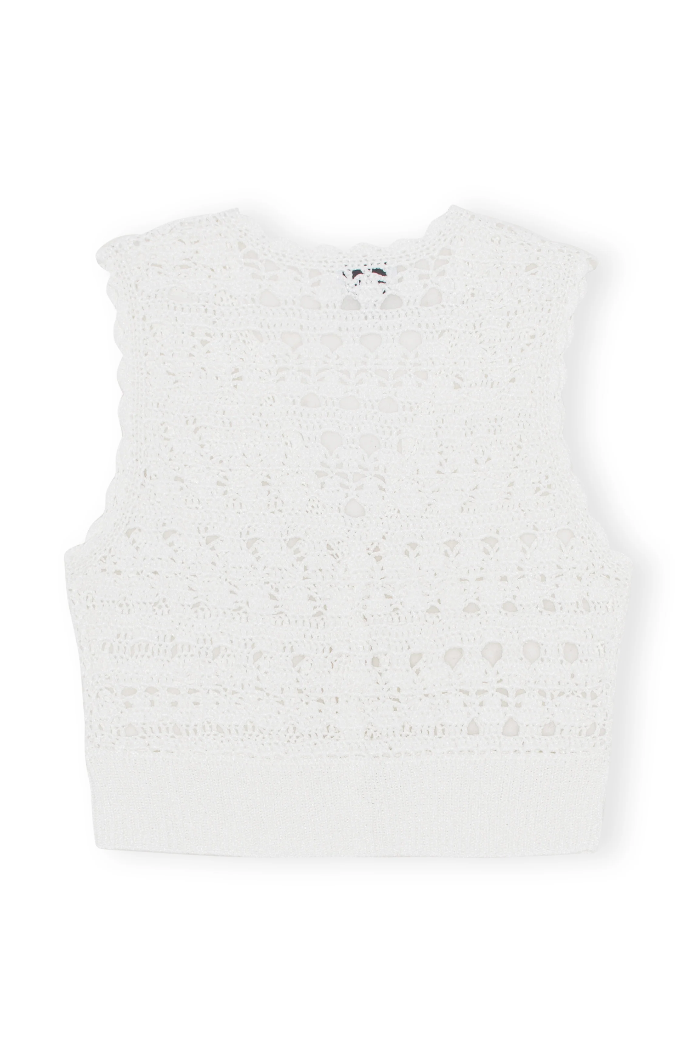 Crochet V-Neck Vest | Egret - Image 2