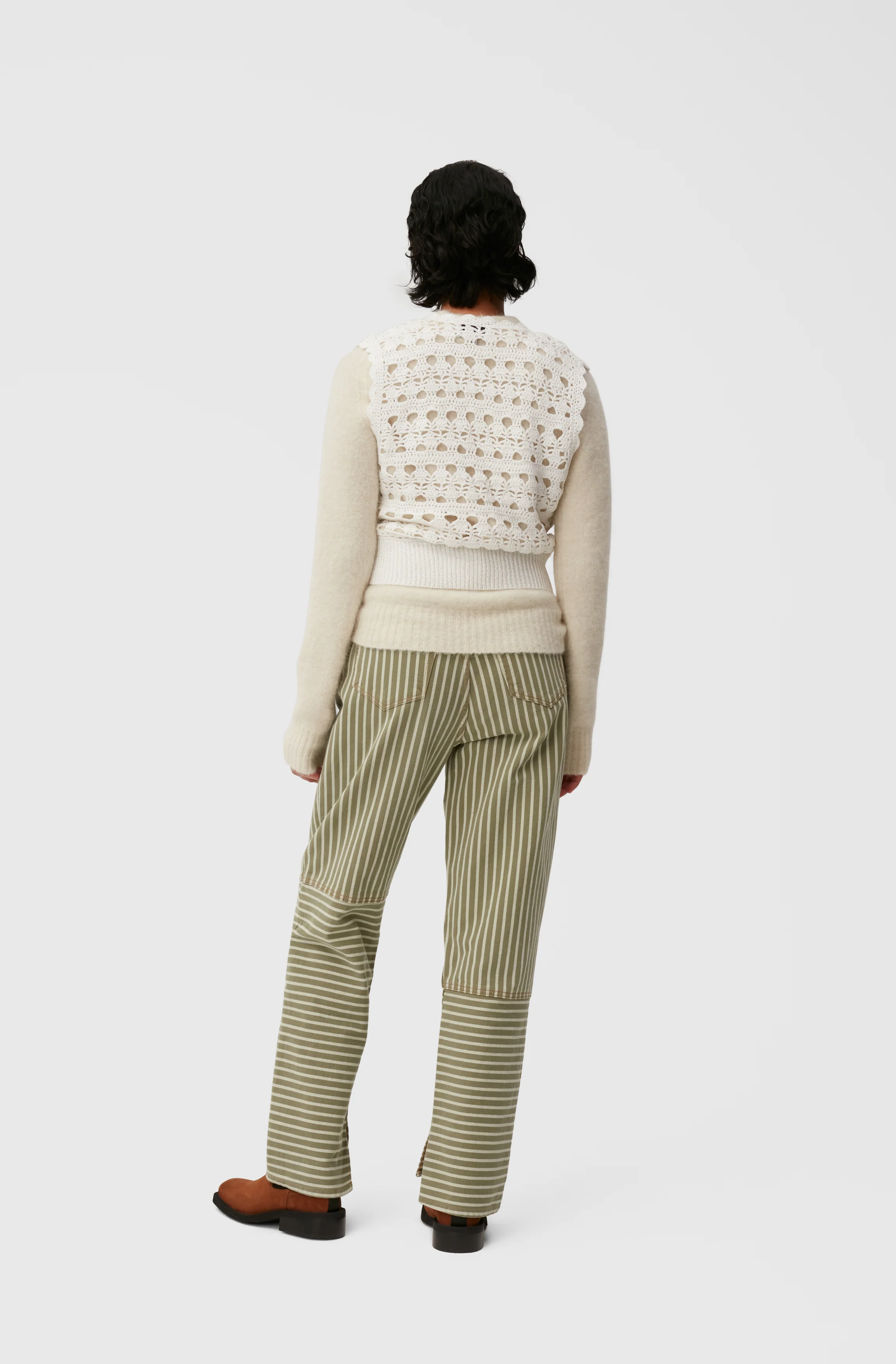 Crochet V-Neck Vest | Egret - Image 8