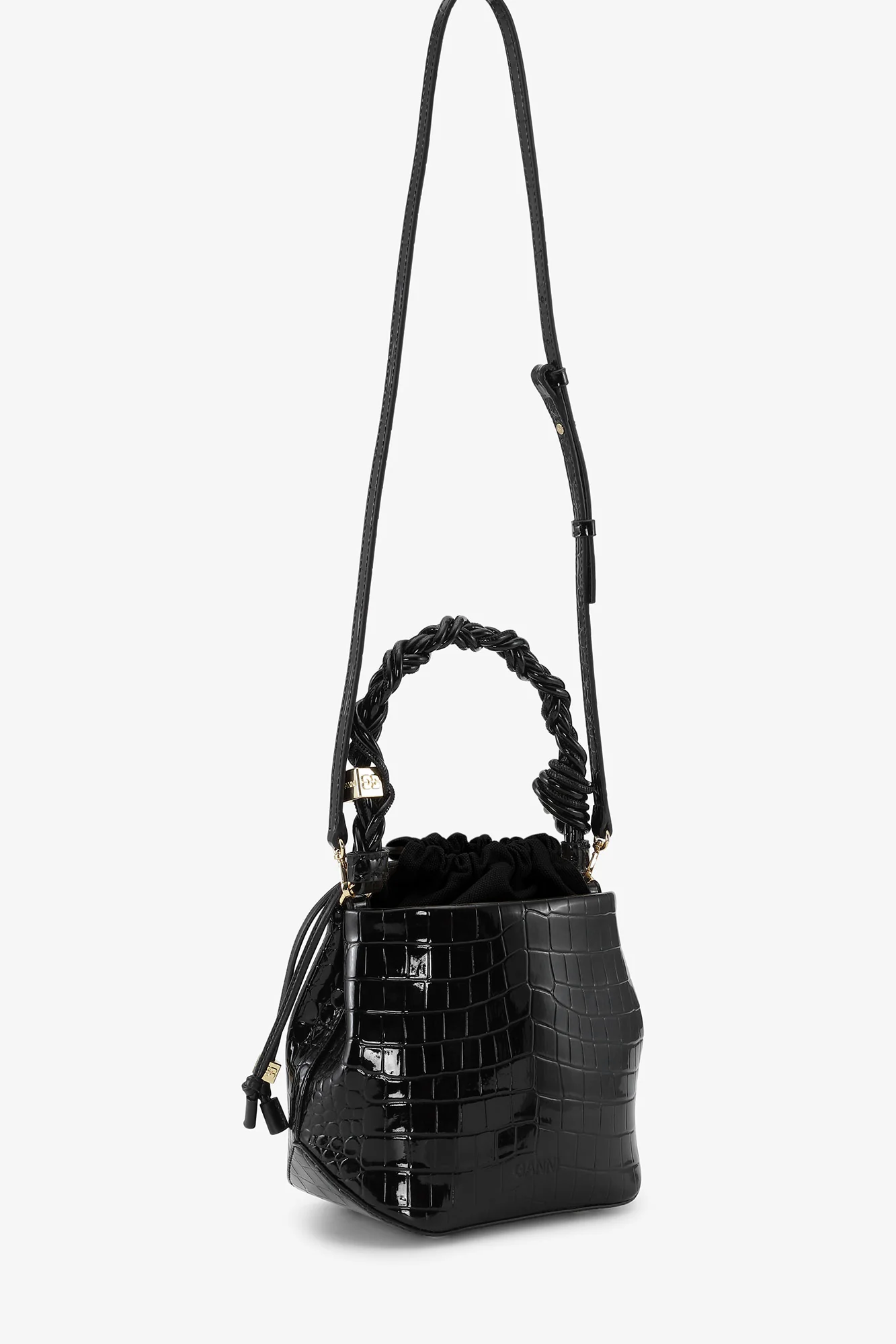 Croco Bou Bucket Bag | Black - Image 2