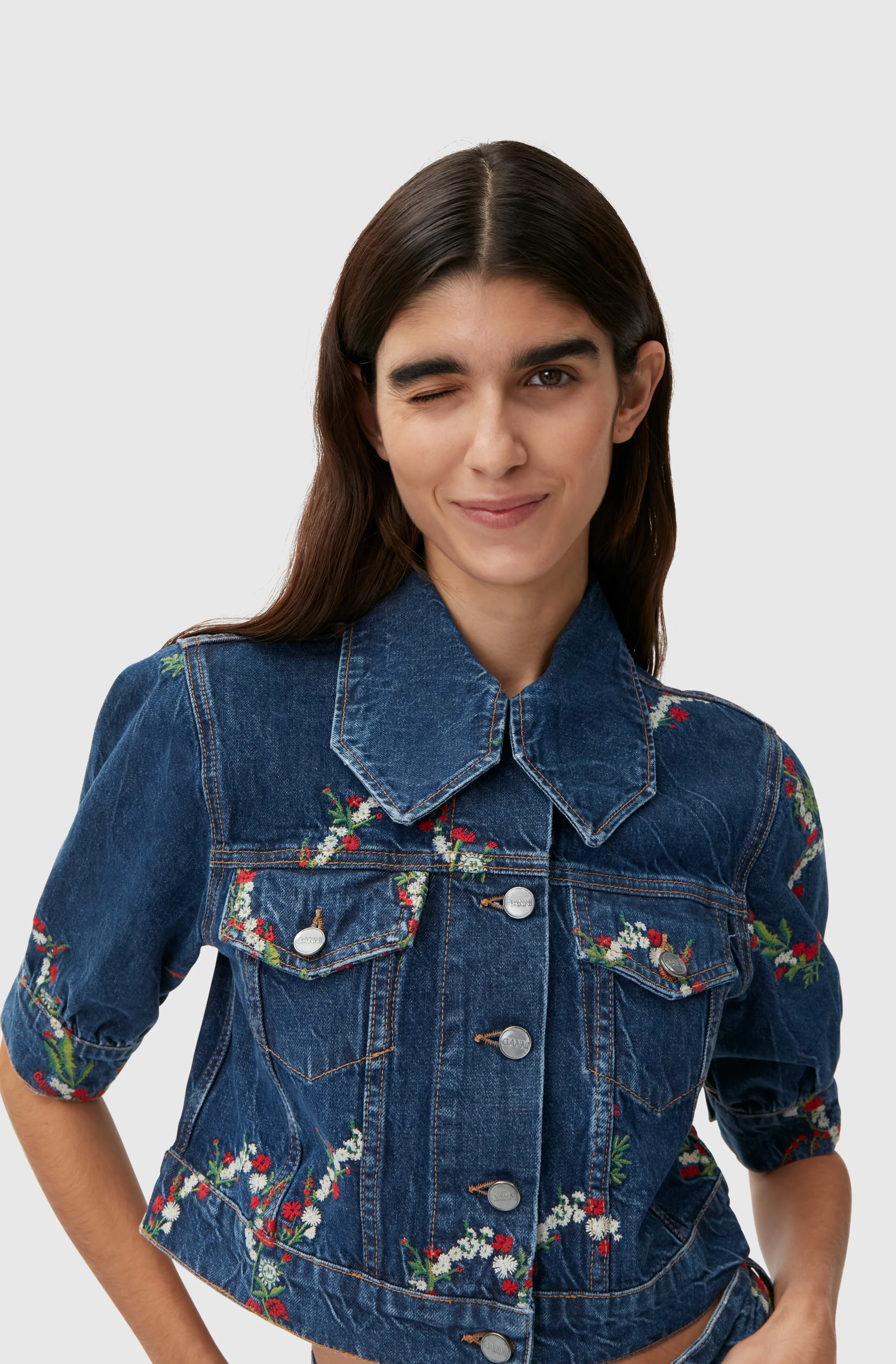 Cropped Denim Jacket | Dark Indigo - Image 6