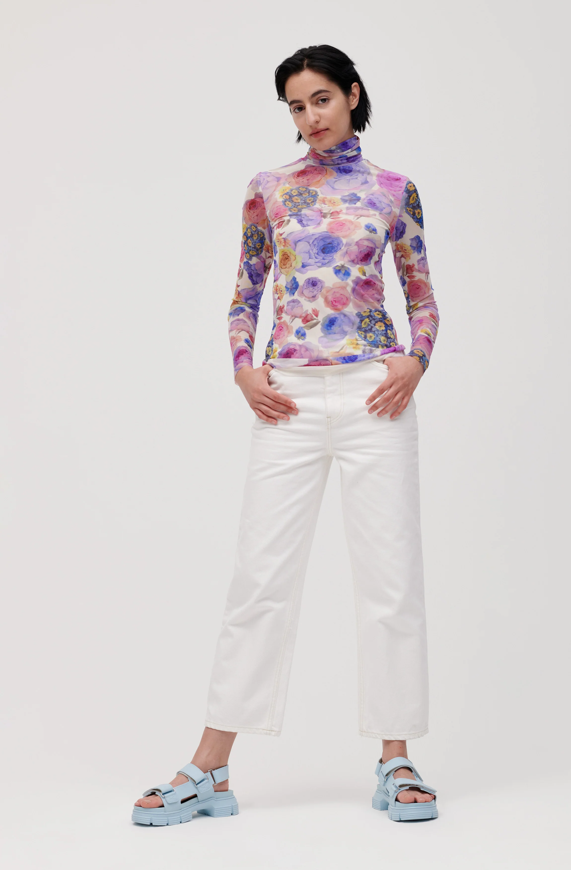 Cropped Denim Jeans | Bright White - Image 2
