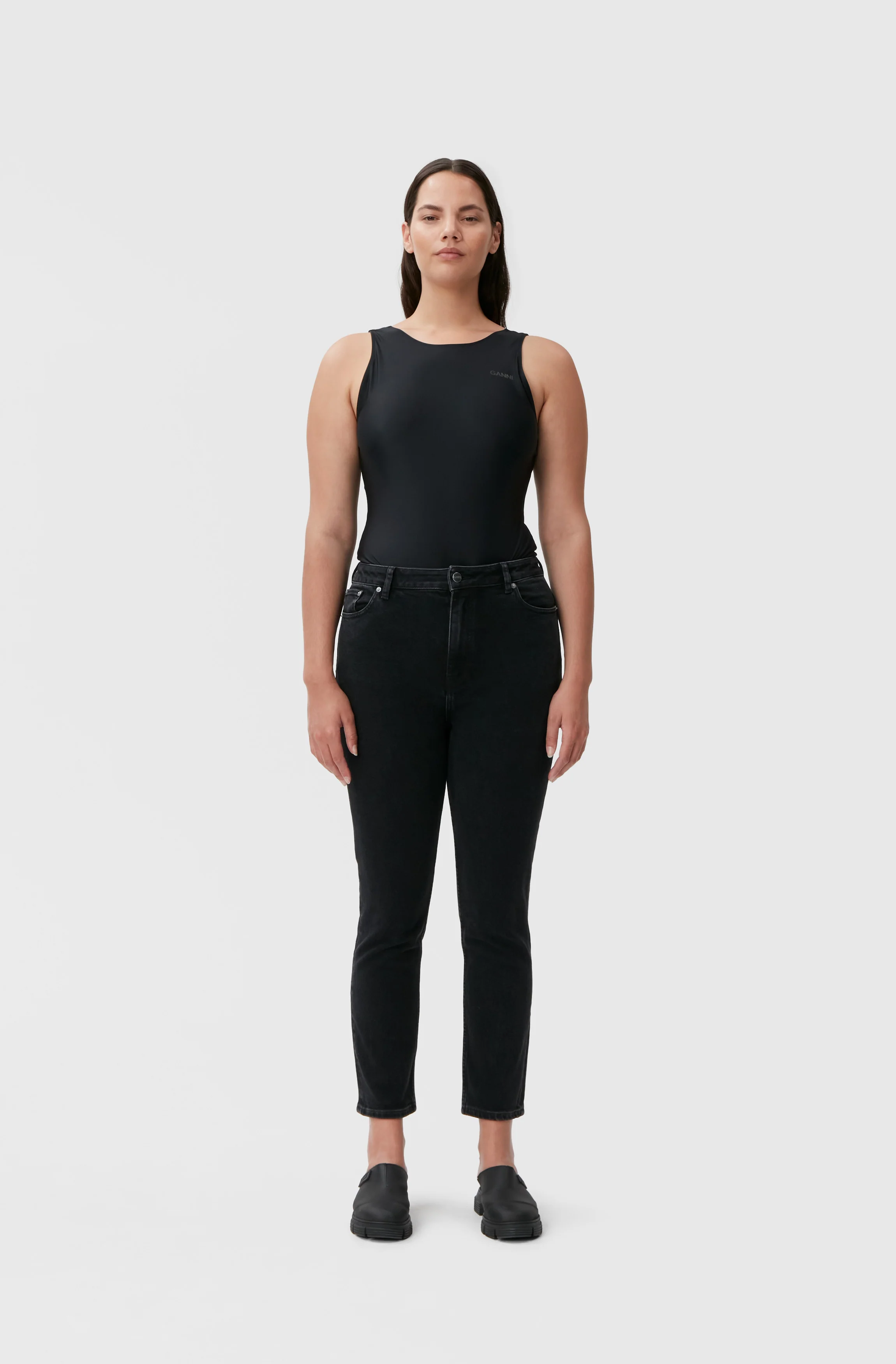Cropped Jeans | Washed Black/Black - Image 2