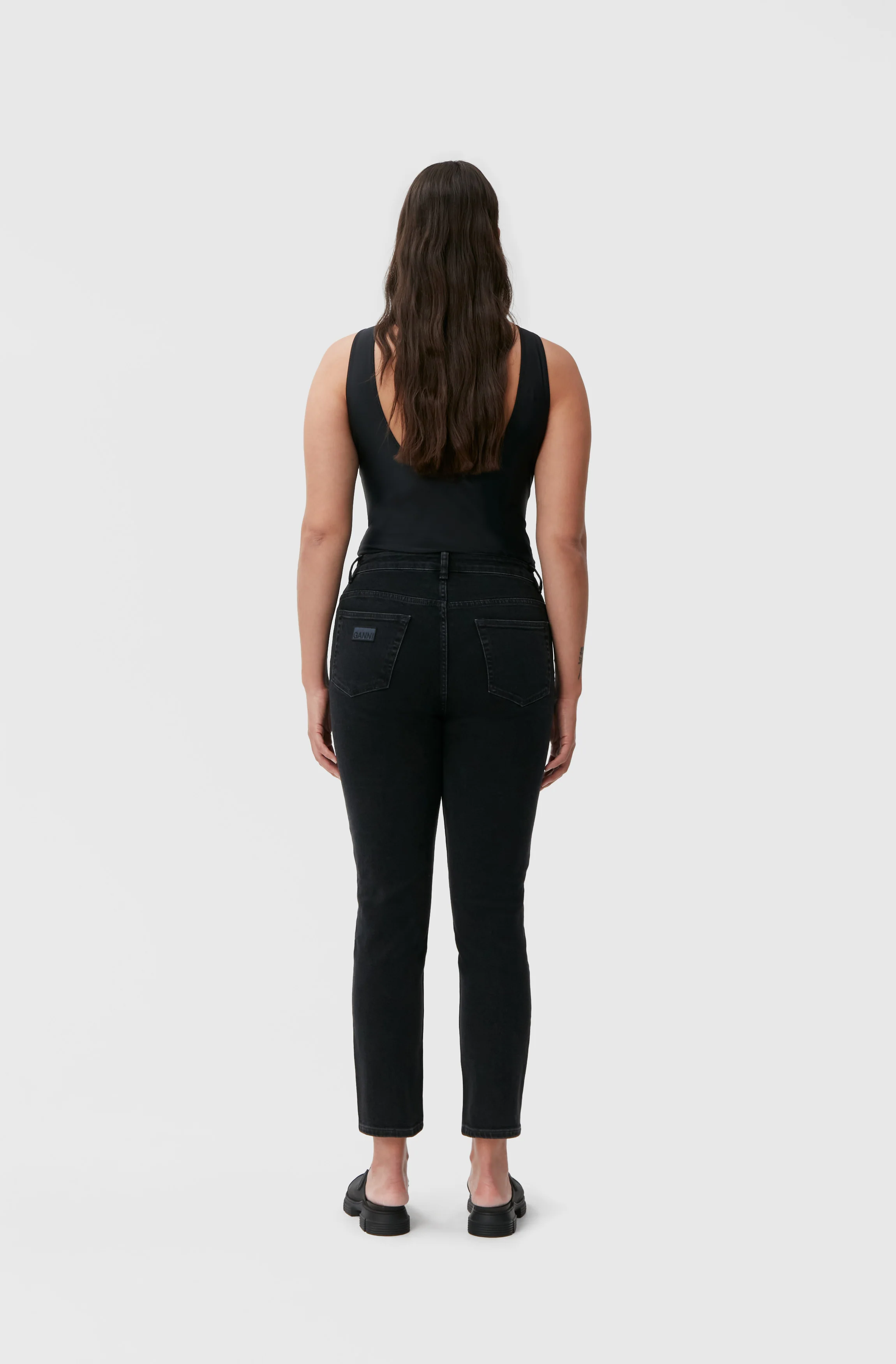 Cropped Jeans | Washed Black/Black - Image 4