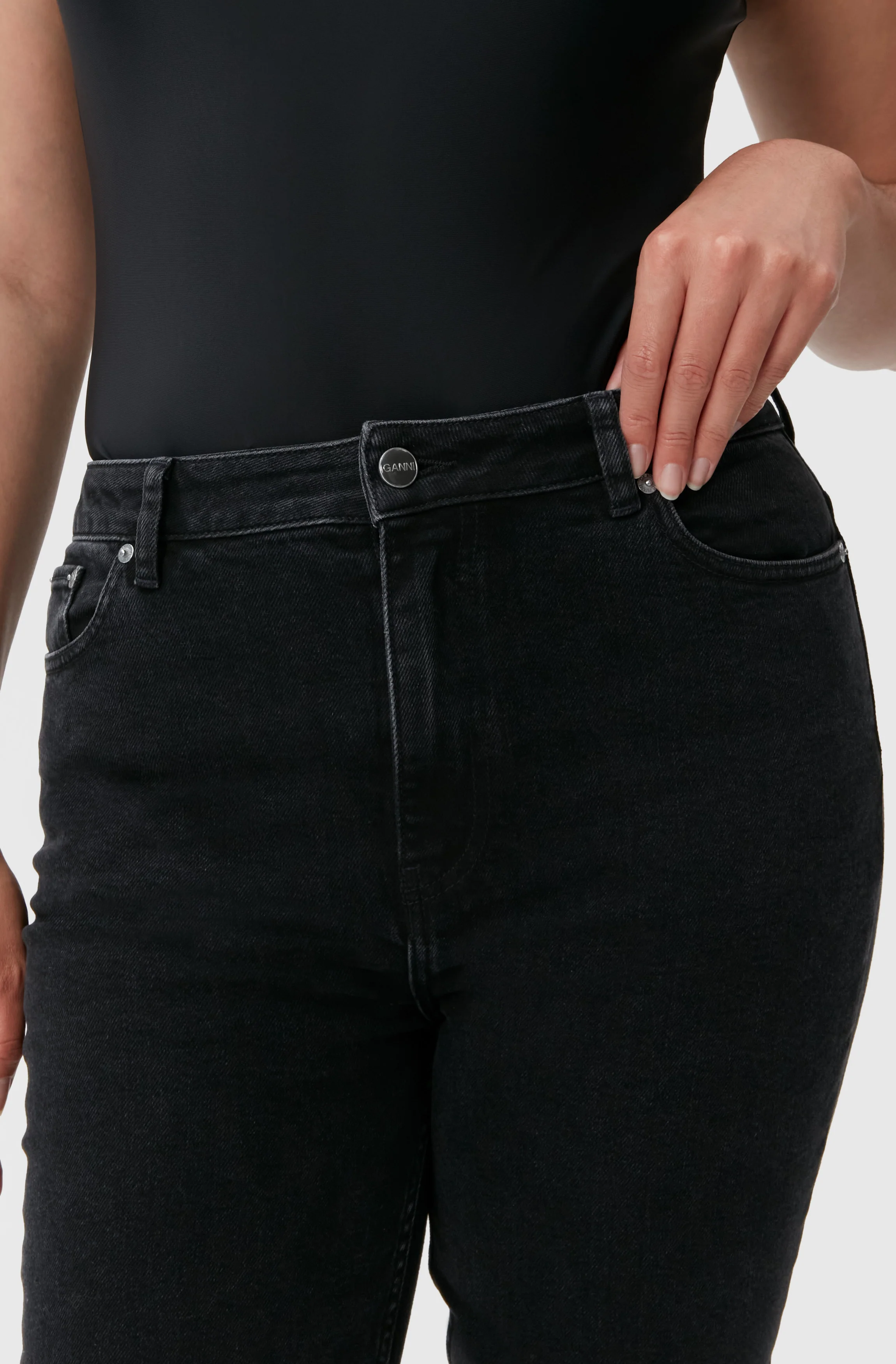 Cropped Jeans | Washed Black/Black - Image 6