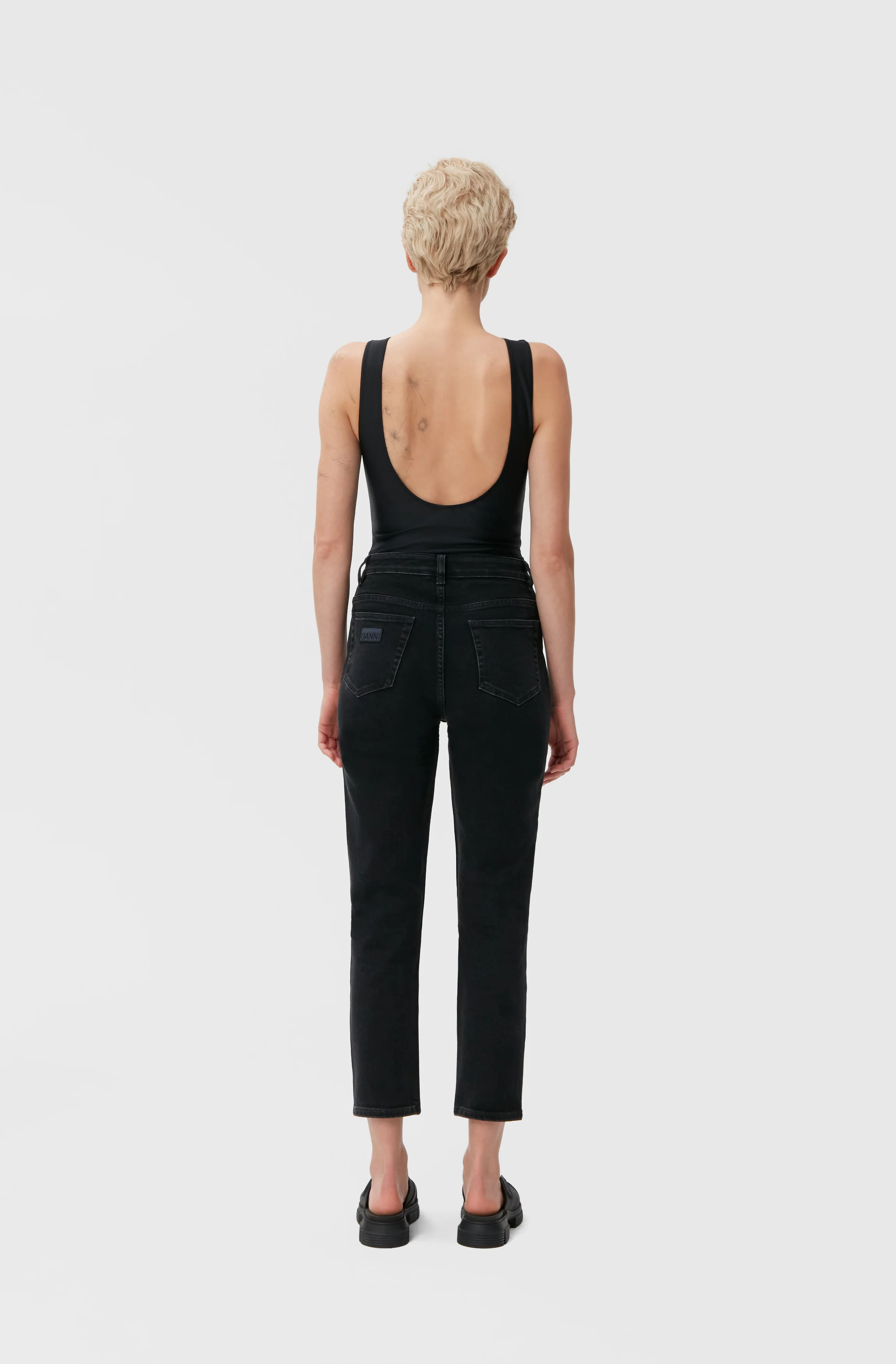 Cropped Jeans | Washed Black/Black - Image 8
