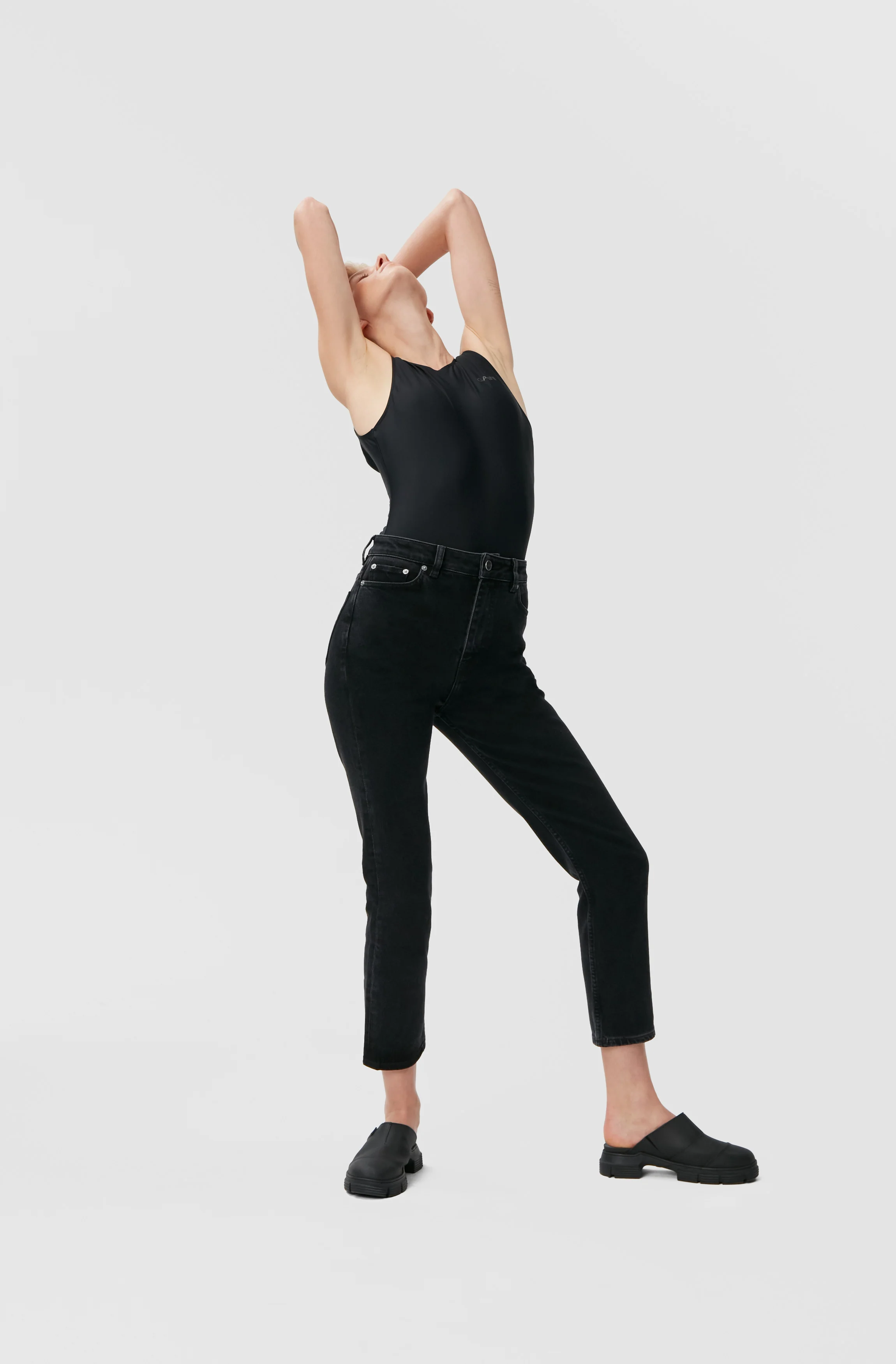 Cropped Jeans | Washed Black/Black - Image 9