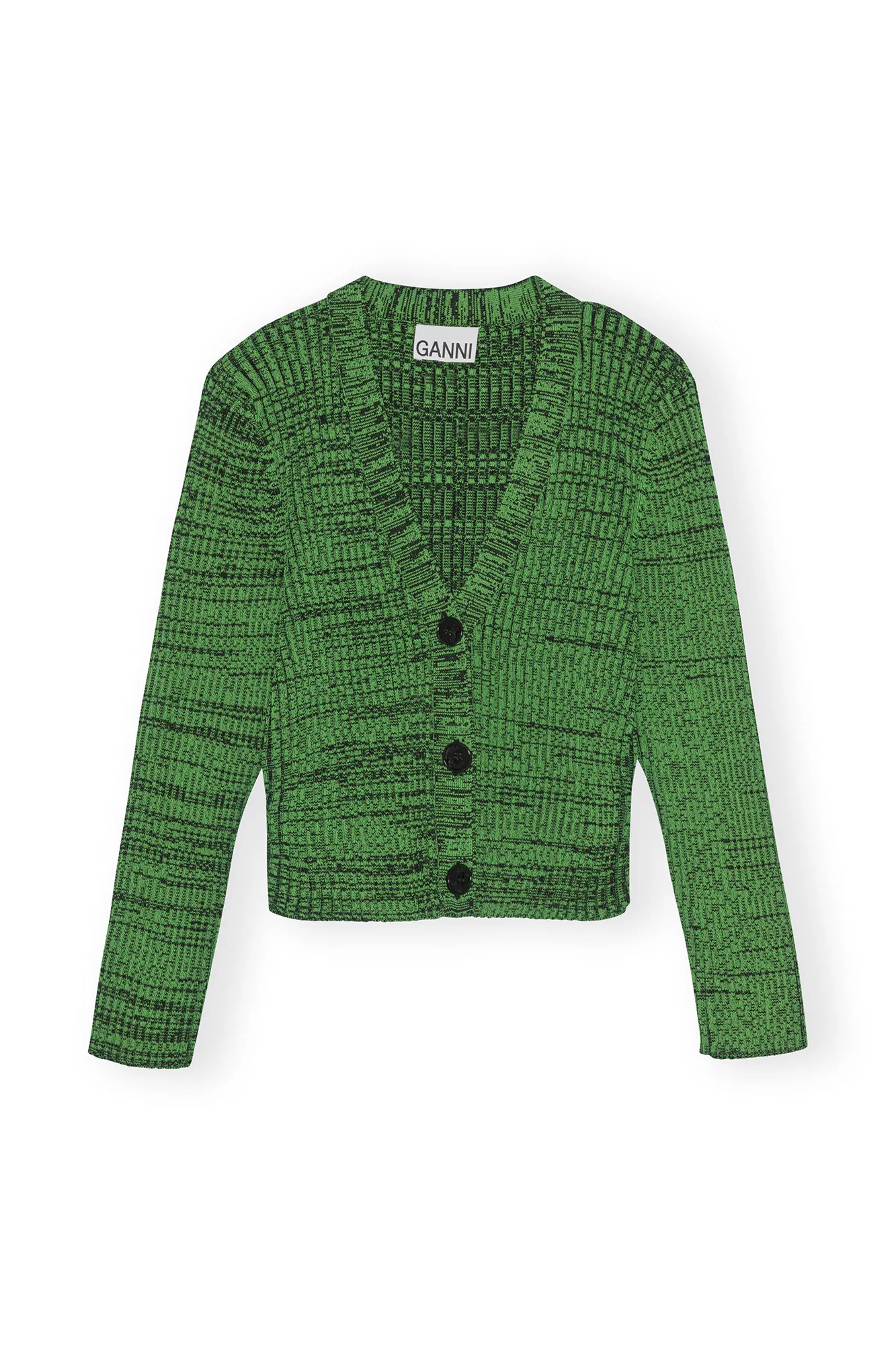 Cropped Melange Knit Cardigan | Kelly Green