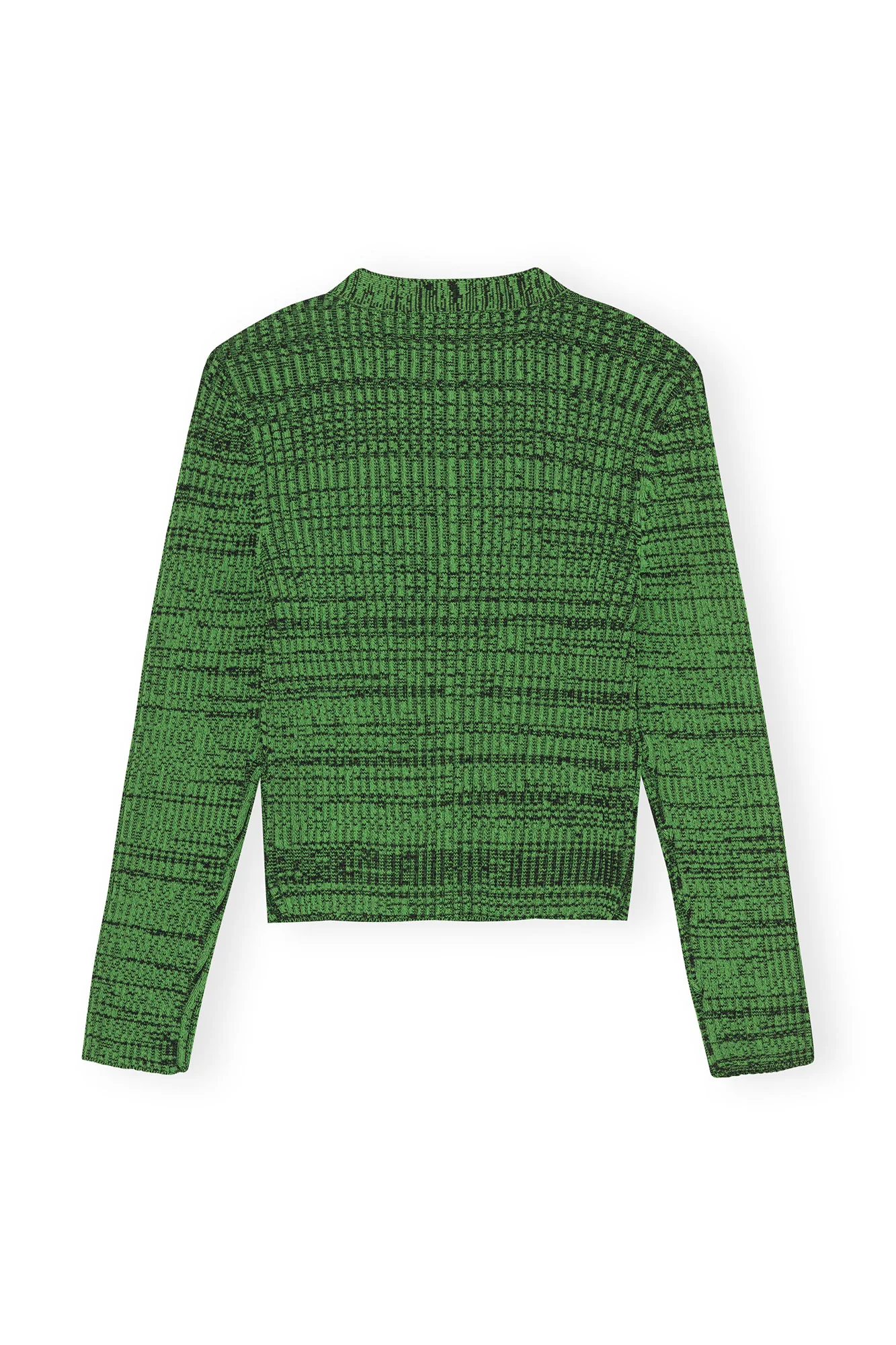 Cropped Melange Knit Cardigan | Kelly Green - Image 3
