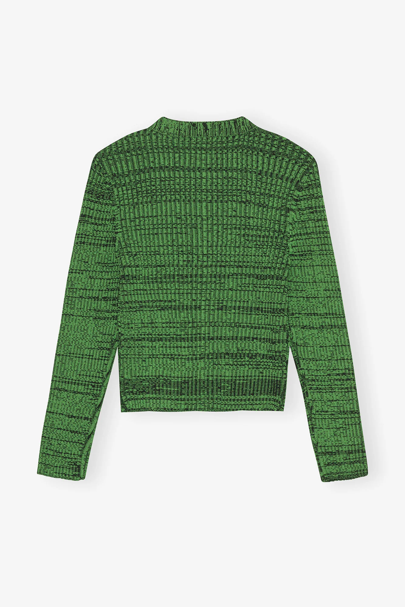 Cropped Melange Knit Cardigan | Kelly Green - Image 4
