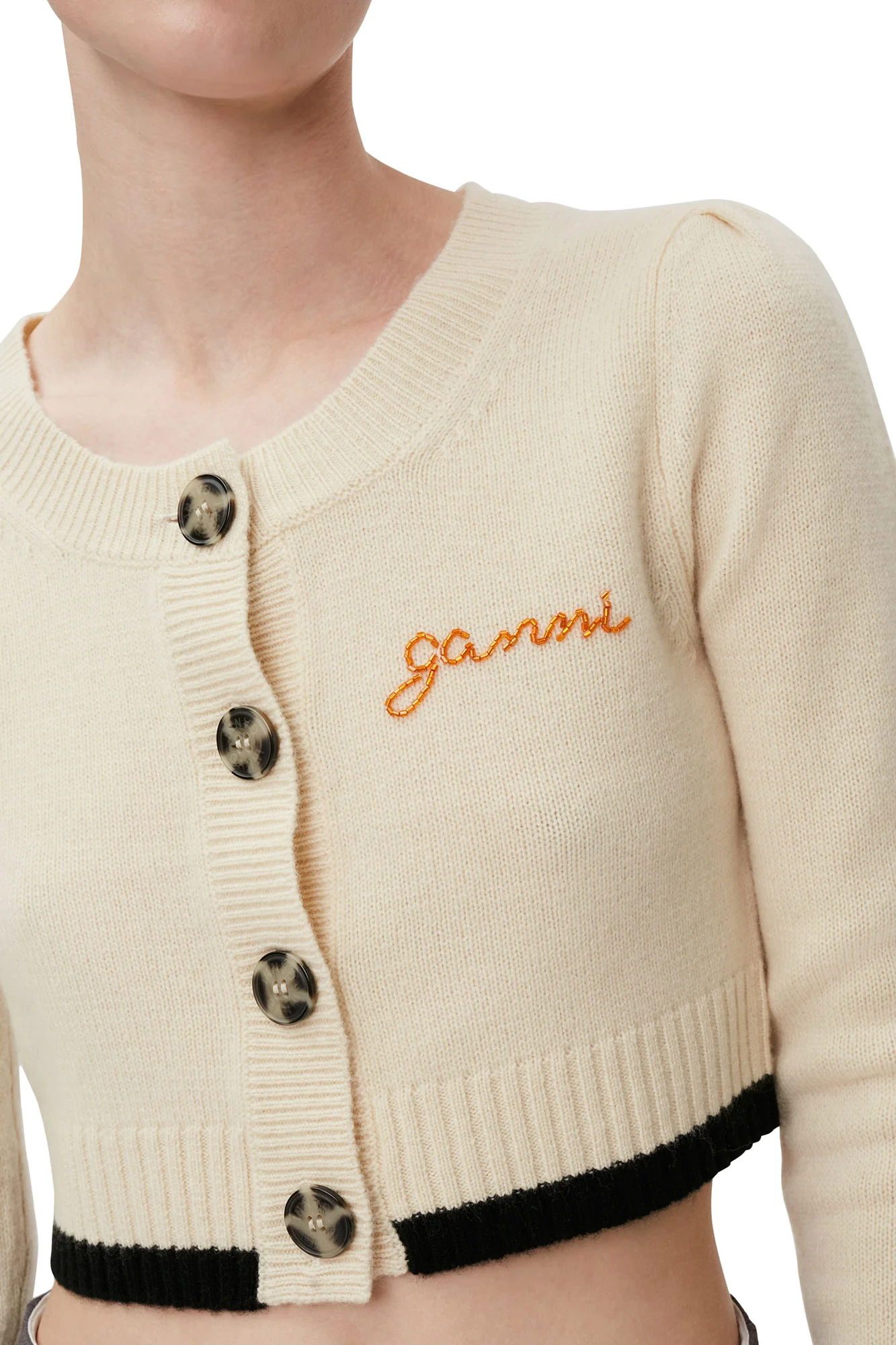Cropped O-neck Cardigan | Alabaster Gleam - Image 6