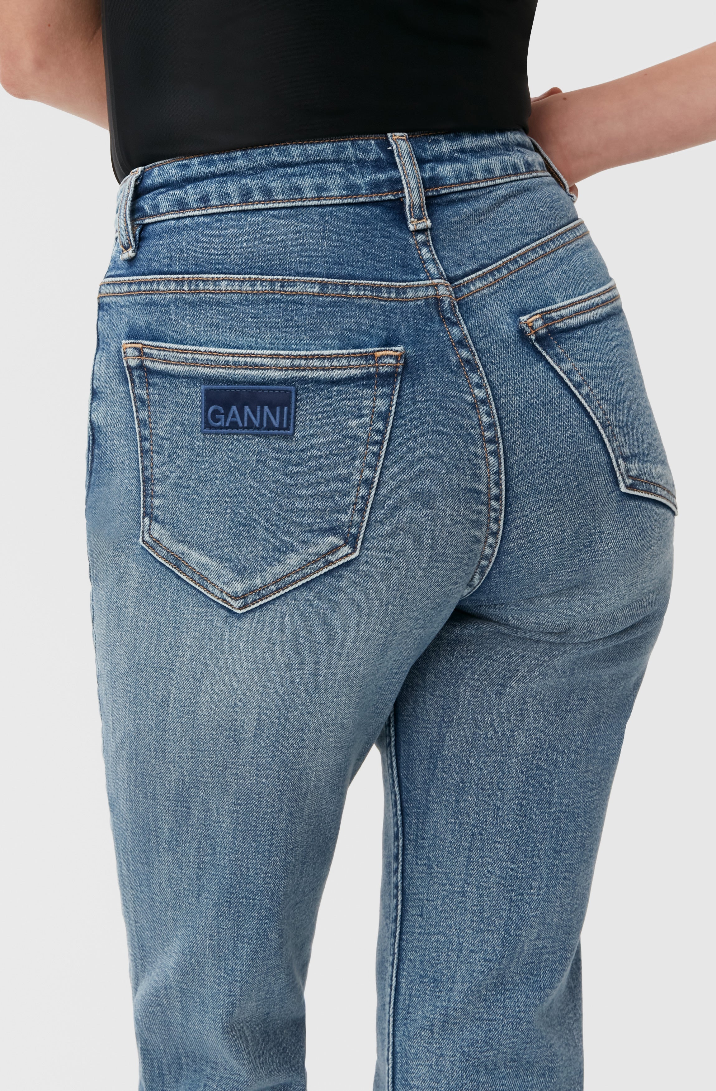 Cropped Slim-Leg Jeans | Mid Blue Vintage - Image 10